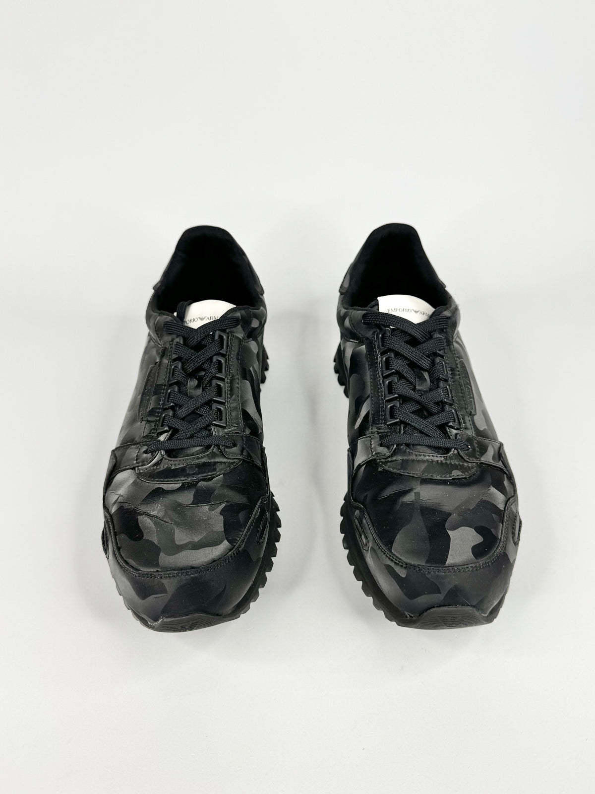 Emporio Armani Black Camo Pattern Sneakers - EU45