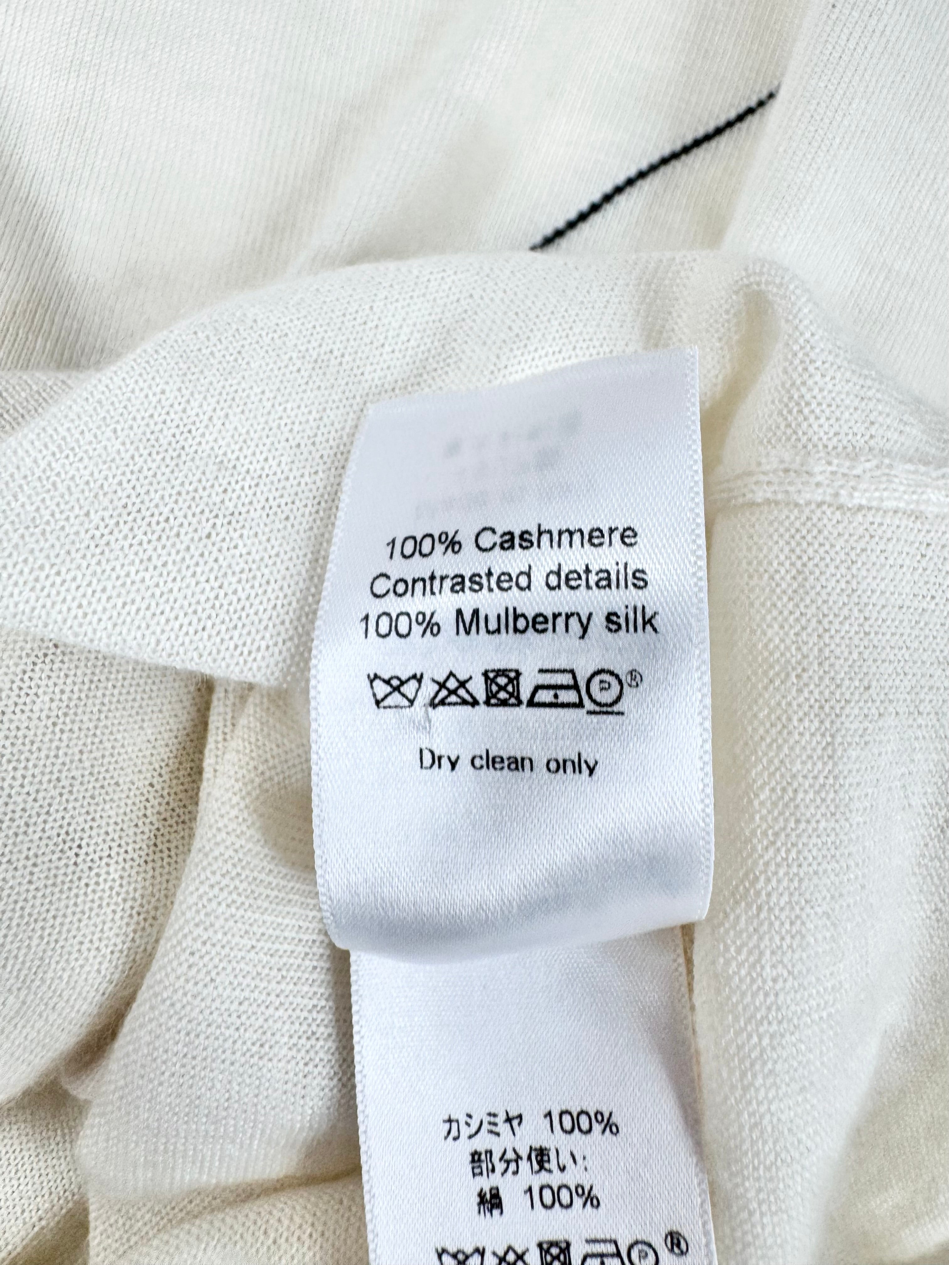 Céline Cream Cashmere X Roll Neck Sweater - AU10/12