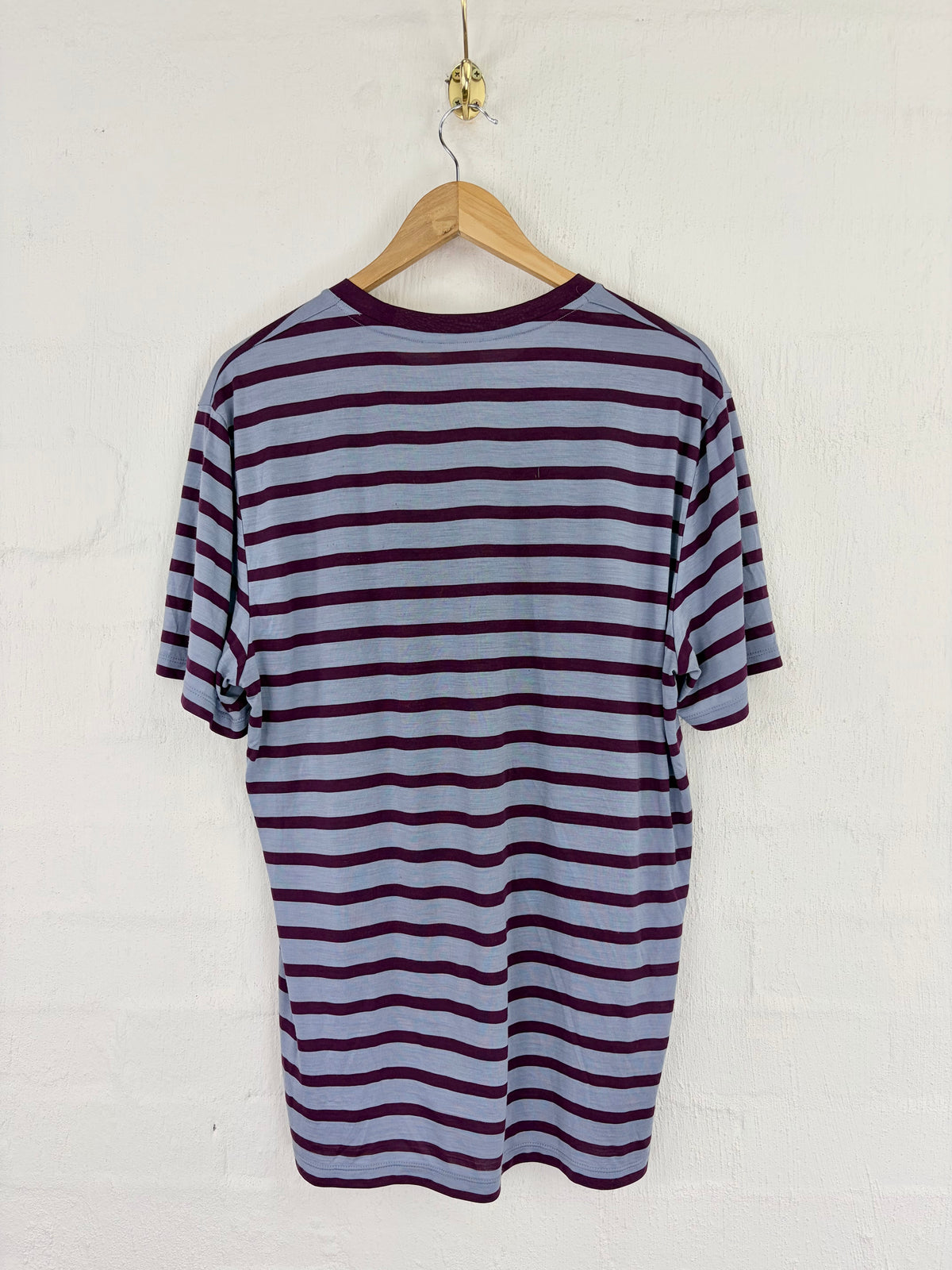 Icebreaker Blue and Purple 150 Cool-Lite Stripe T-Shirt - L