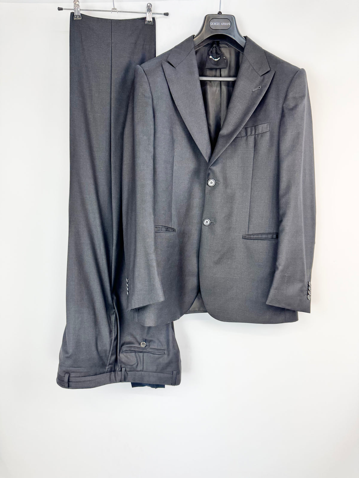 Giorgio Armani Deep Grey Wool & Cashmere 2 Piece Suit - 50R