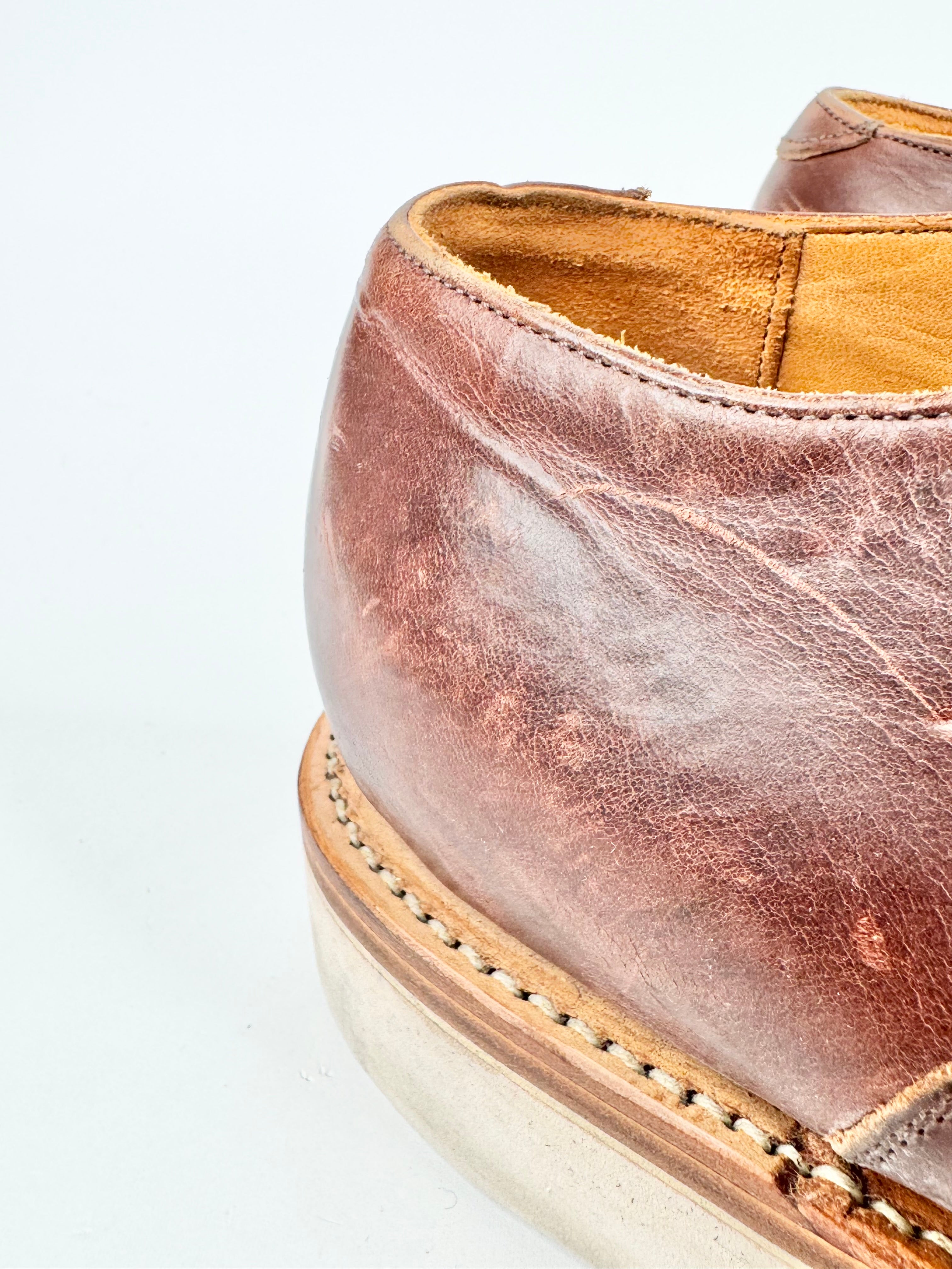 Viberg Deep Tan Handmade Lace Ups - EU45