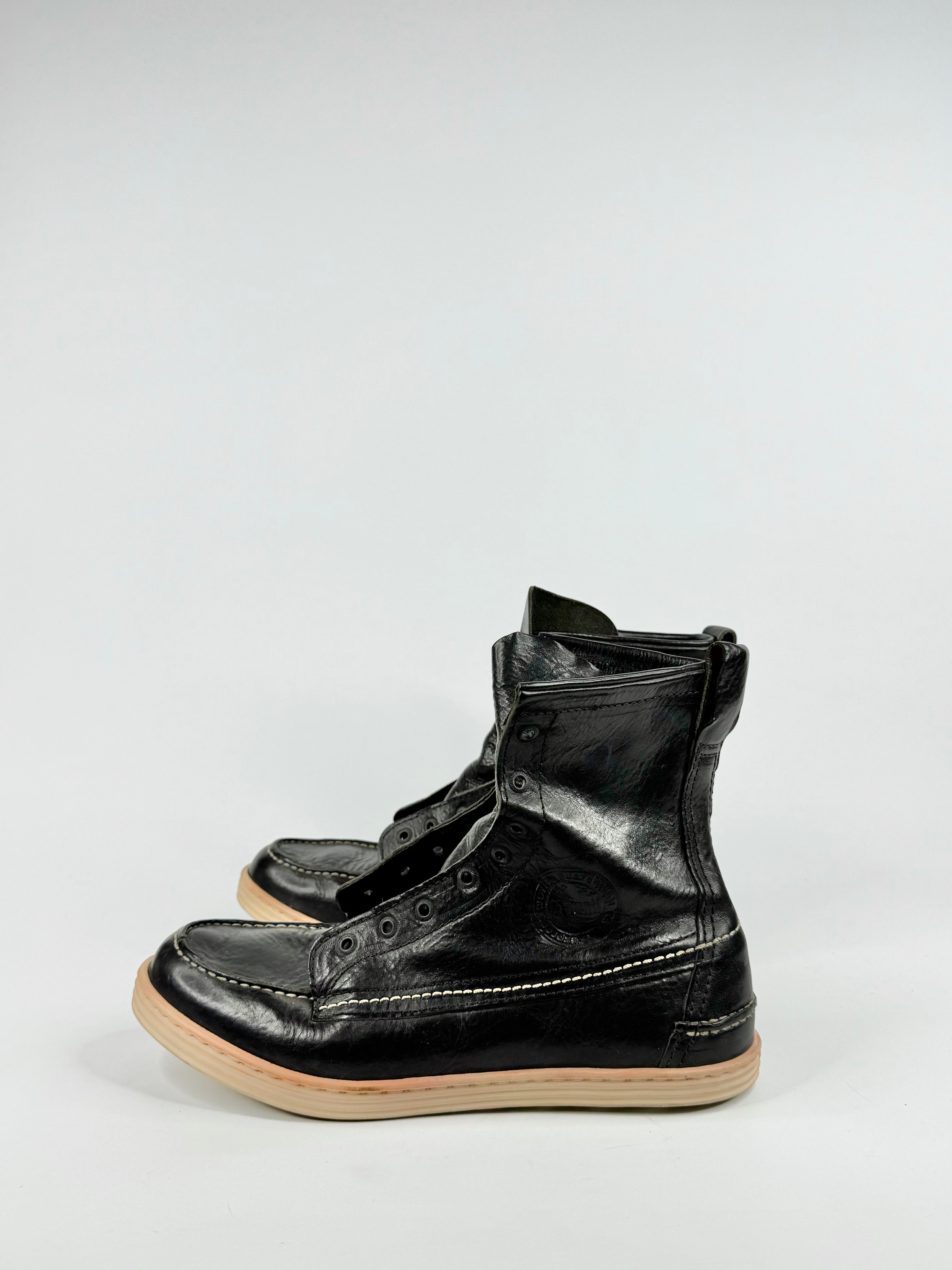 Preventi Black & Cream High Top Leather Boots - EU42