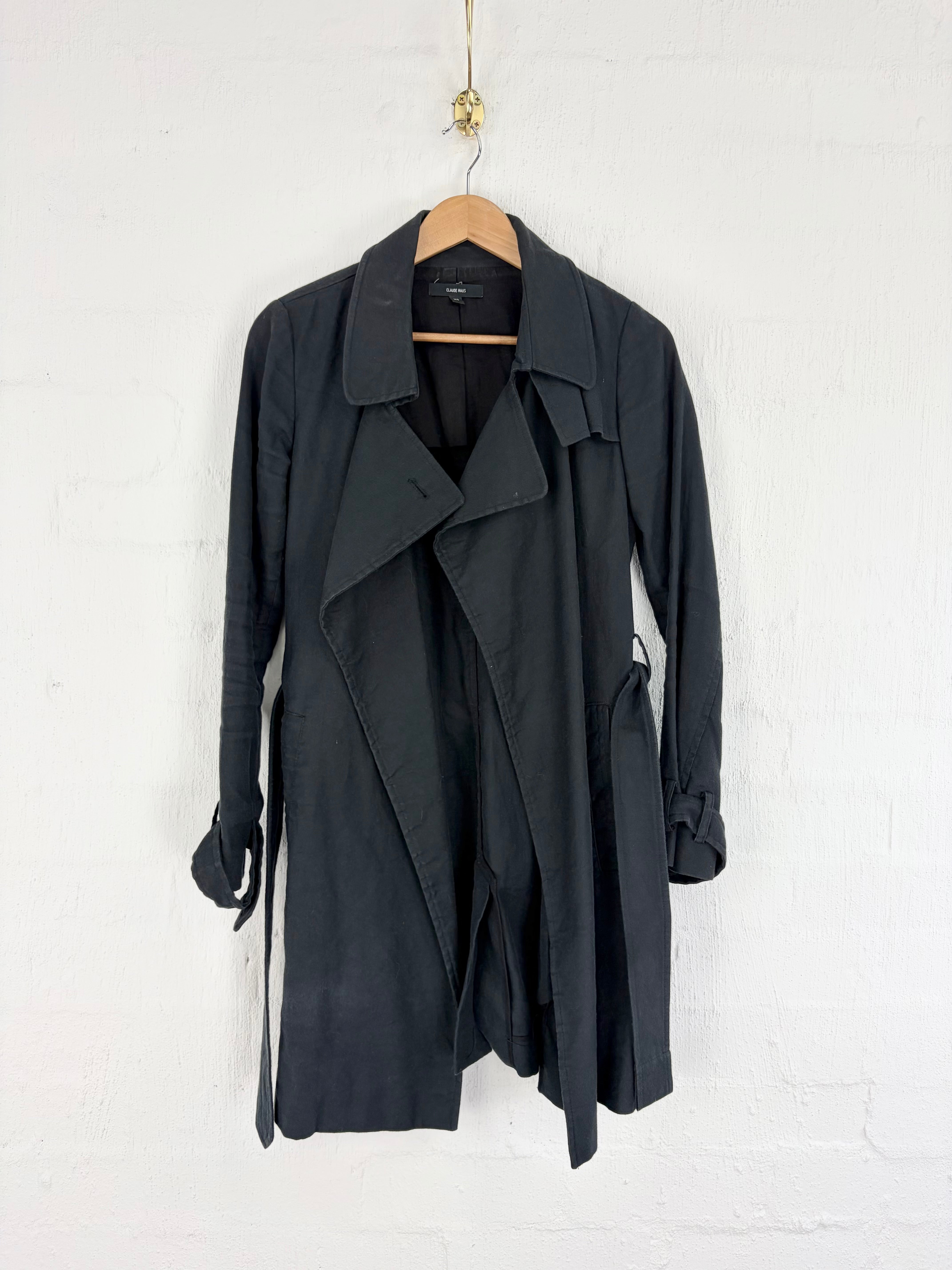 Claude Maus Black Cotton & Linen Frock Coat - AU6/8