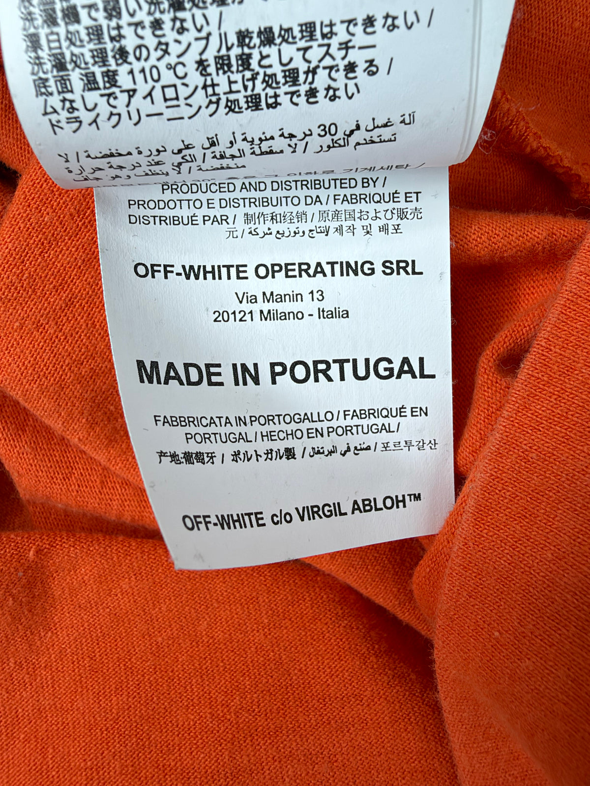 Off-White Tangerine Abstract Arrows Cotton T-Shirt - XXS