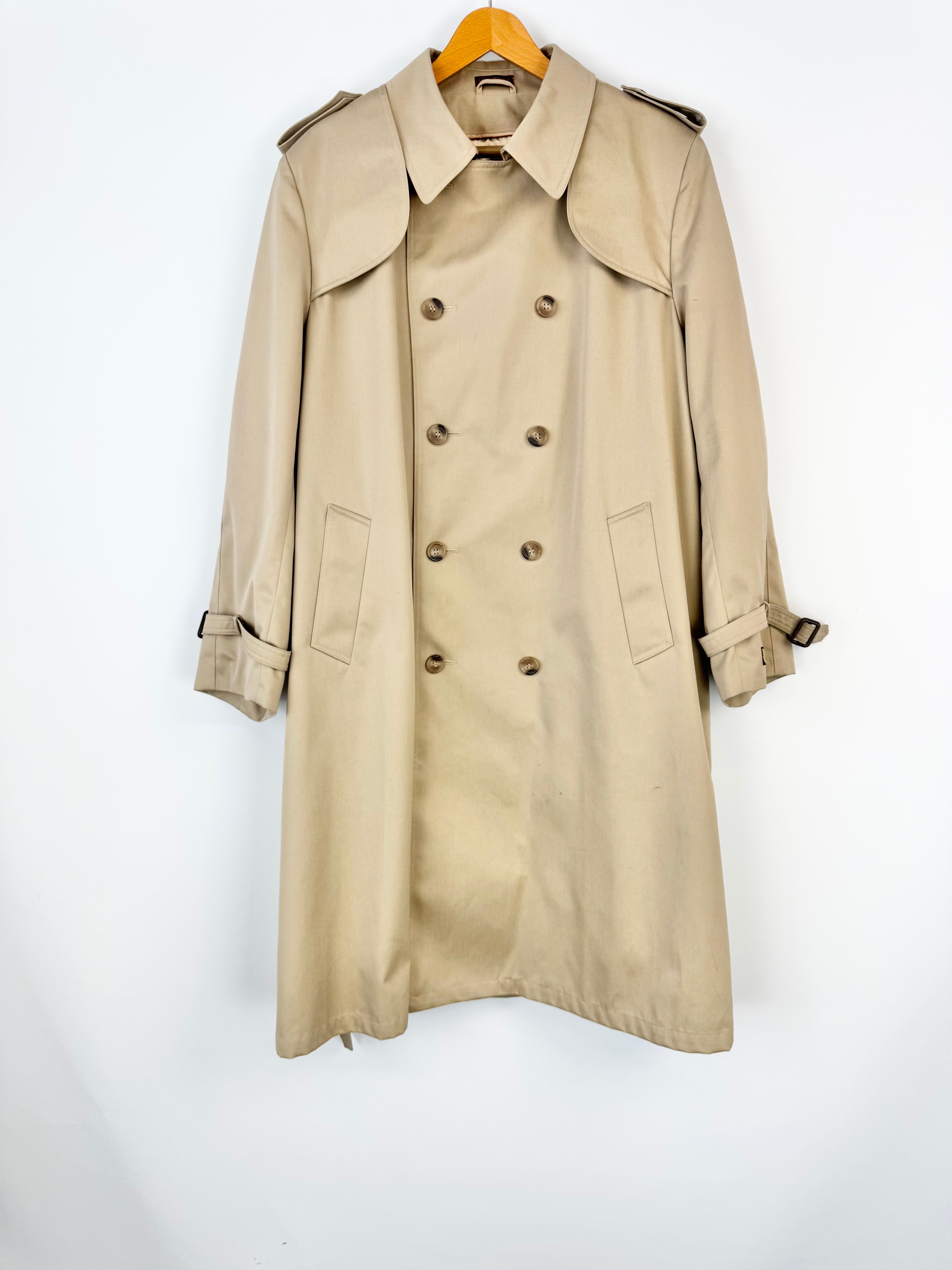 Vintage Yves Saint Laurent Homme Beige Trench Coat - L