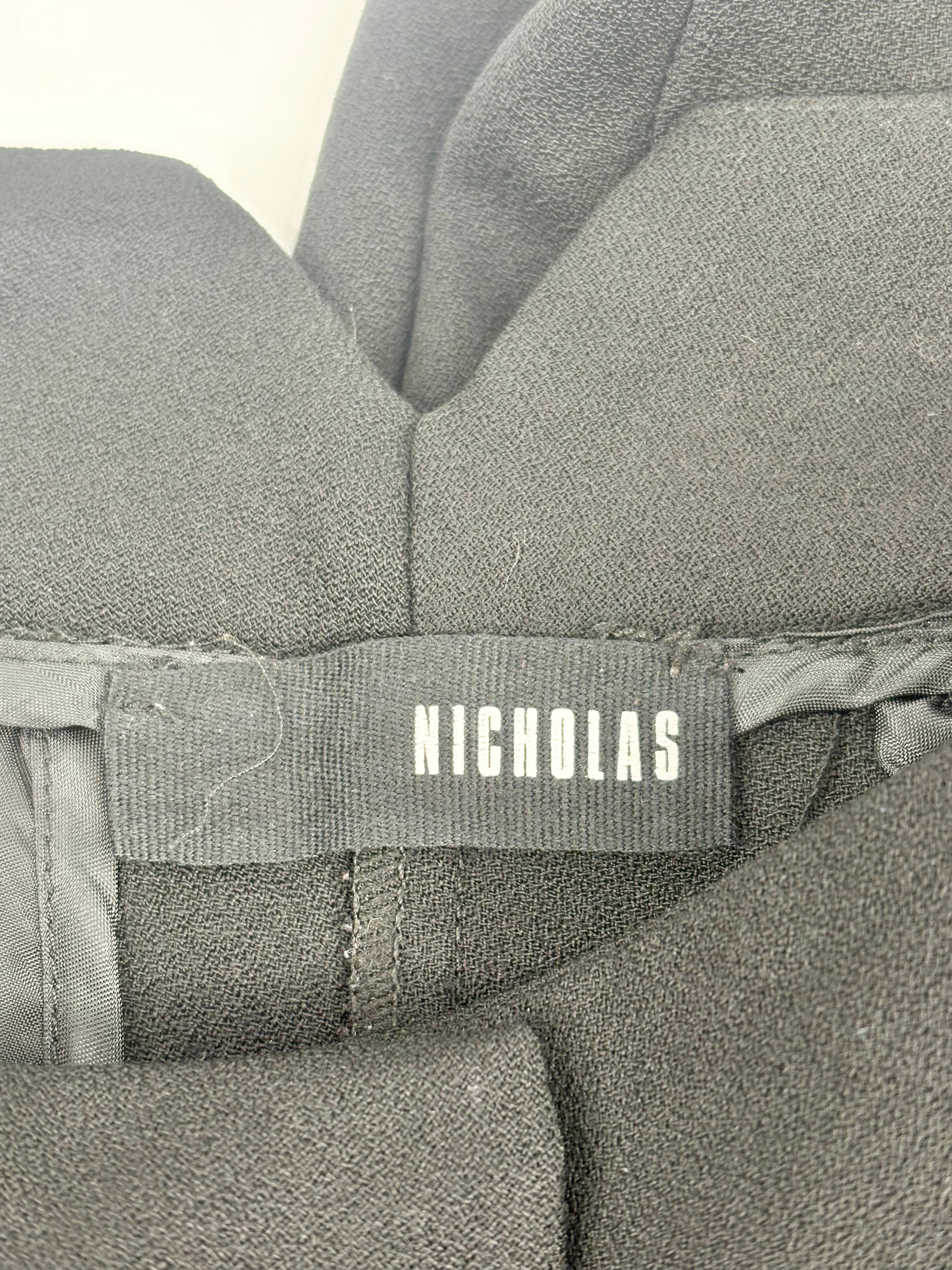 Nicholas Black Wool Zip-Leg Trousers - AU10
