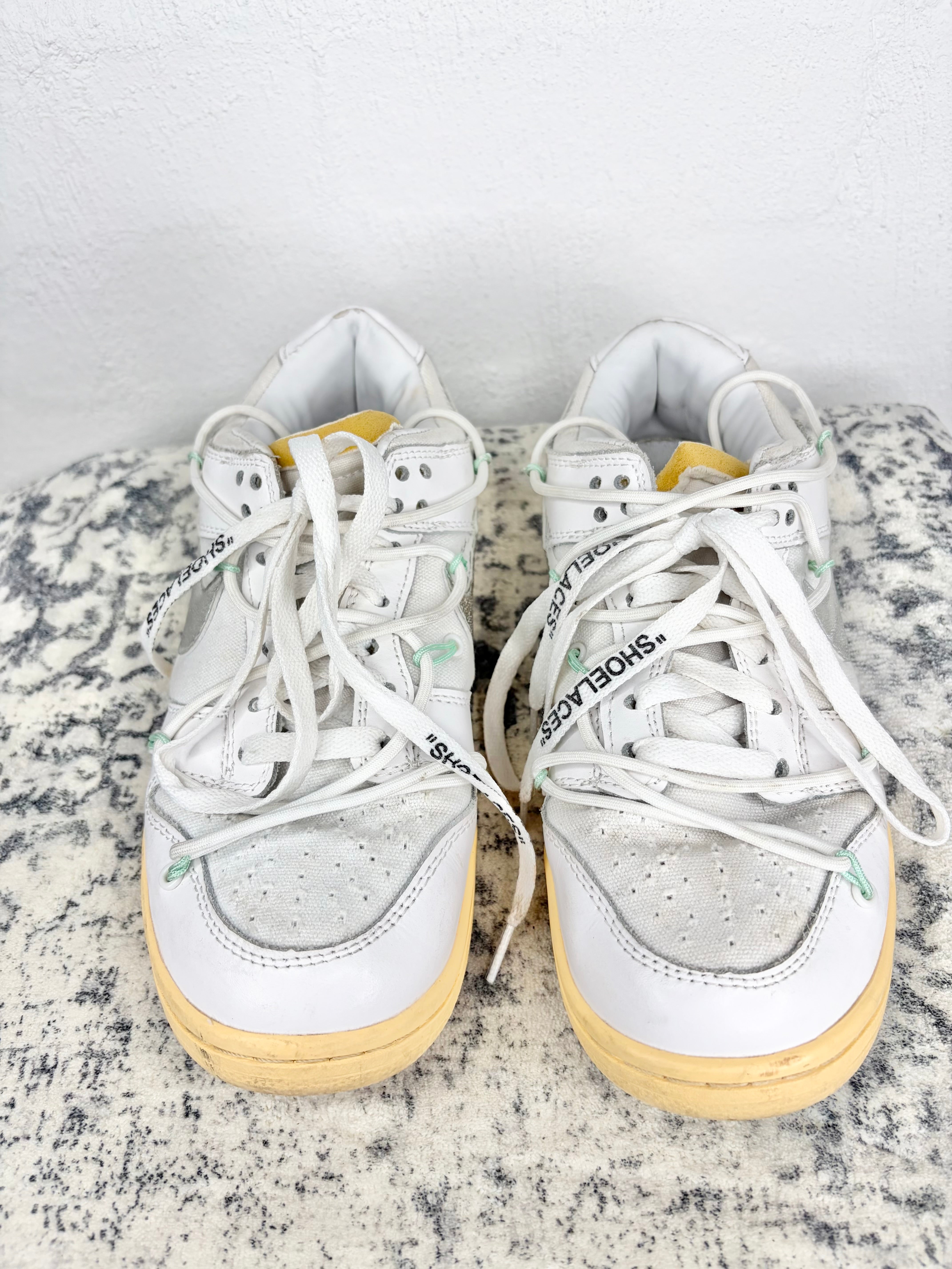 Off-White x Nike Dunk Low "01 OF 50" Tripe White Sneakers - EU41