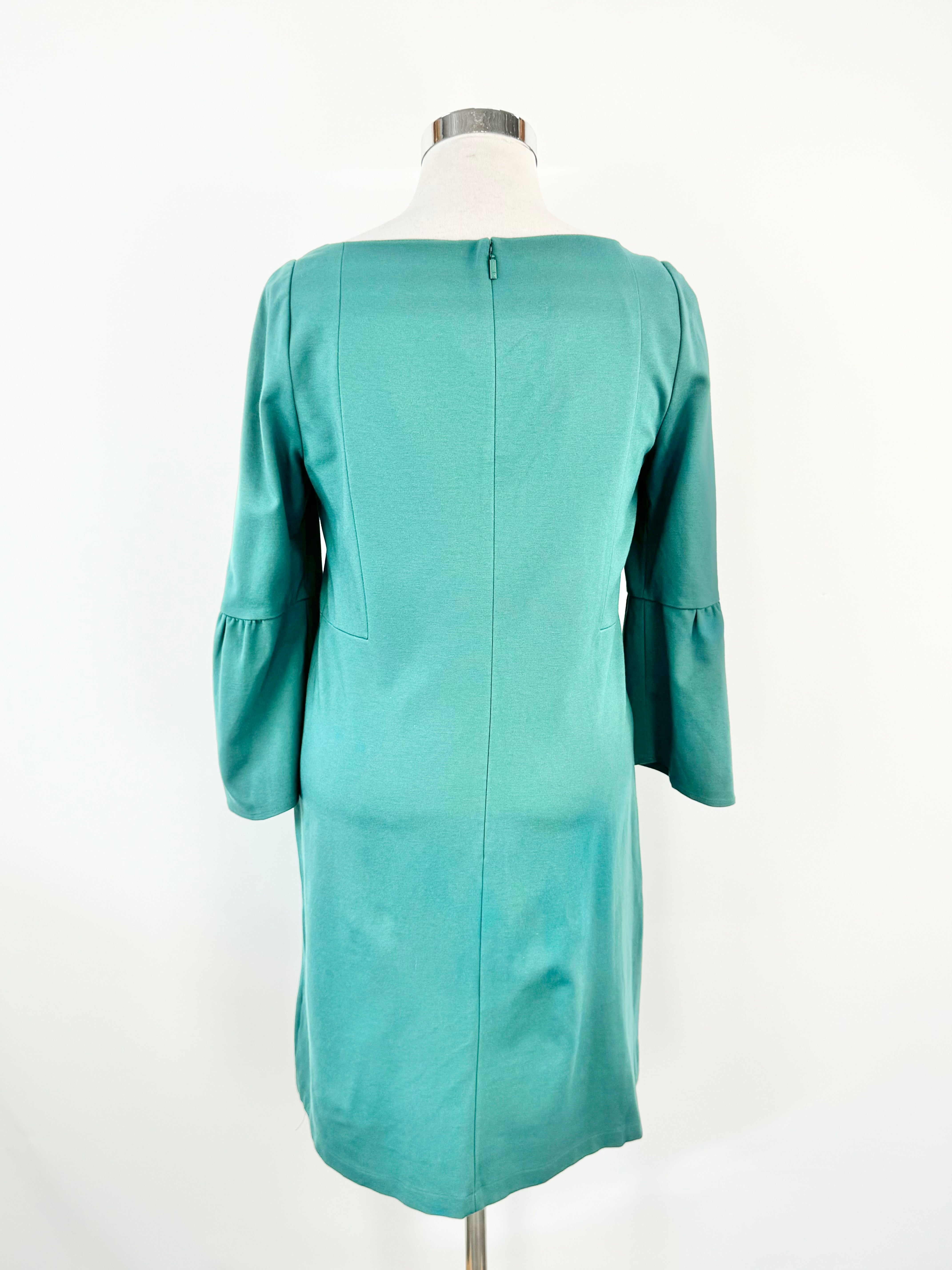 Lafayette 148 Teal Bell Sleeve Dress - AU12