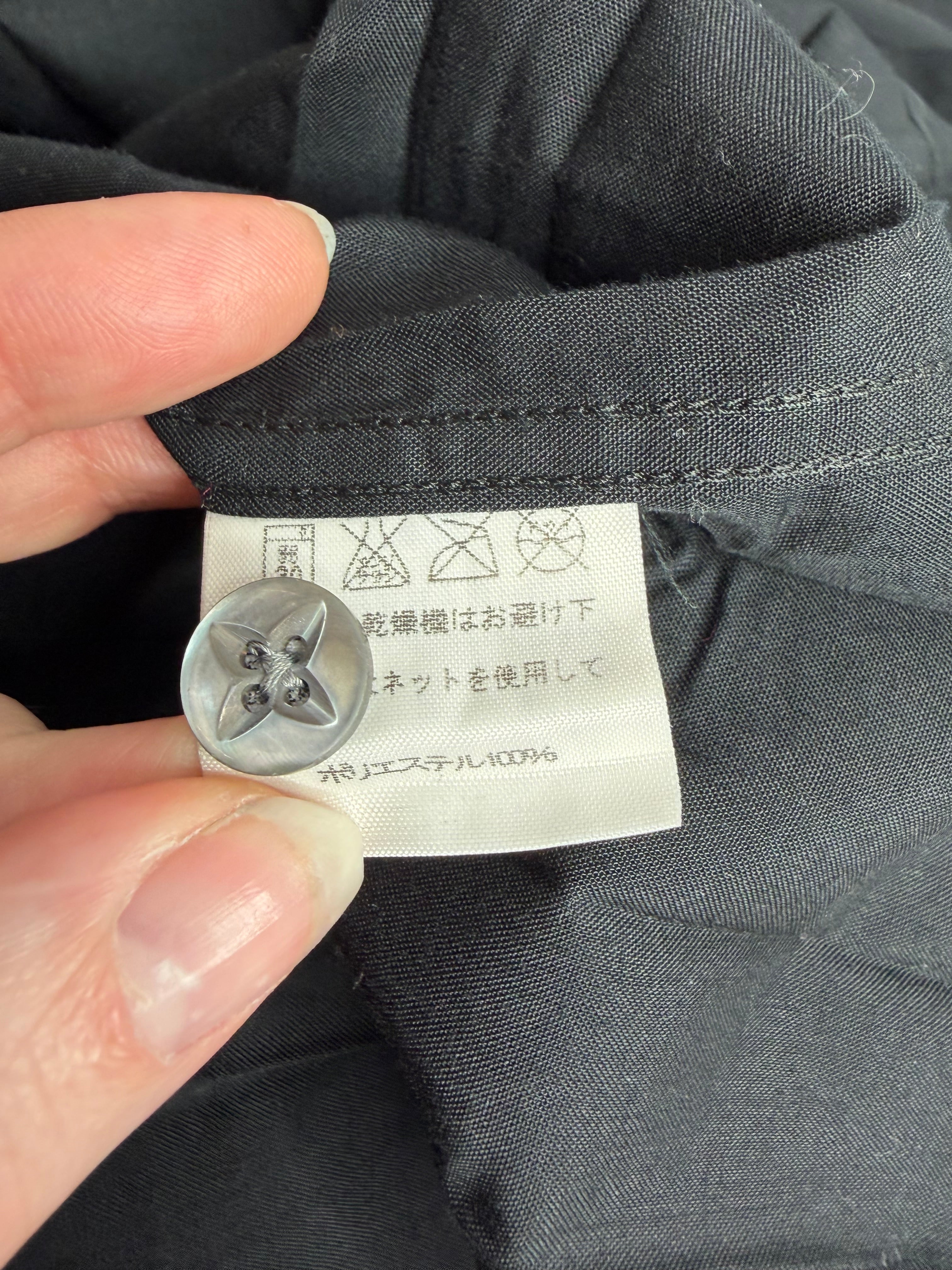 Issey Miyake Black Cotton Plisse Detail Shirt - AU12