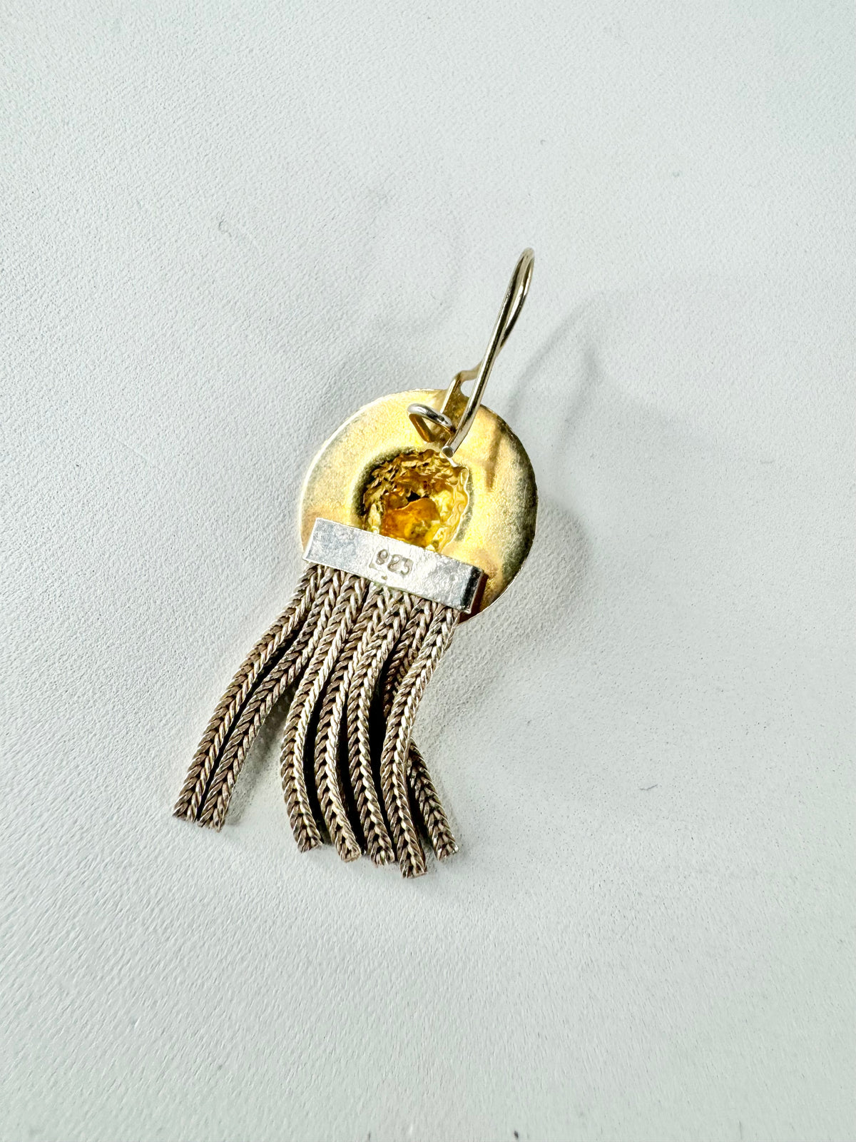 Silver Lion Medallion Drop Earrings