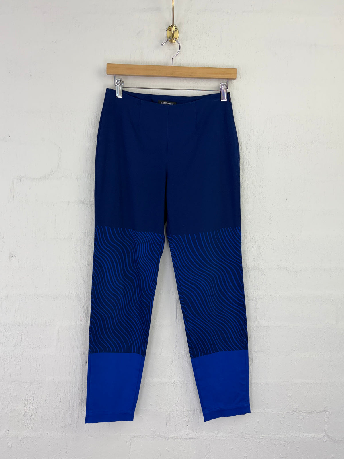 Marimekko Navy and Electric Blue Patterned Stretch Pant - AU6