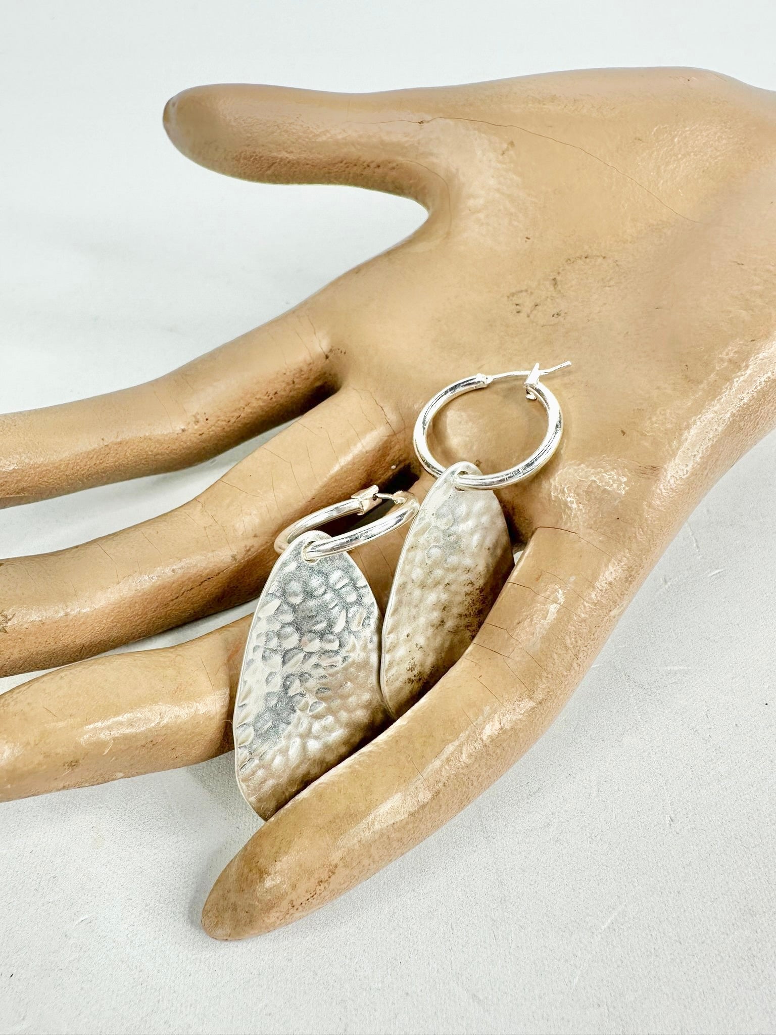 MFW Silver Bashed Metal Earrings