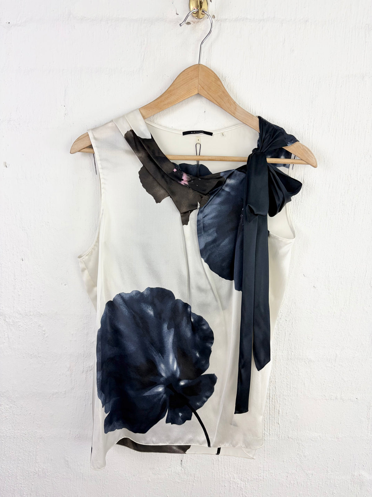 Elie Tahari White & Black Silk 'Paulette' Blouse NWT - AU10/12