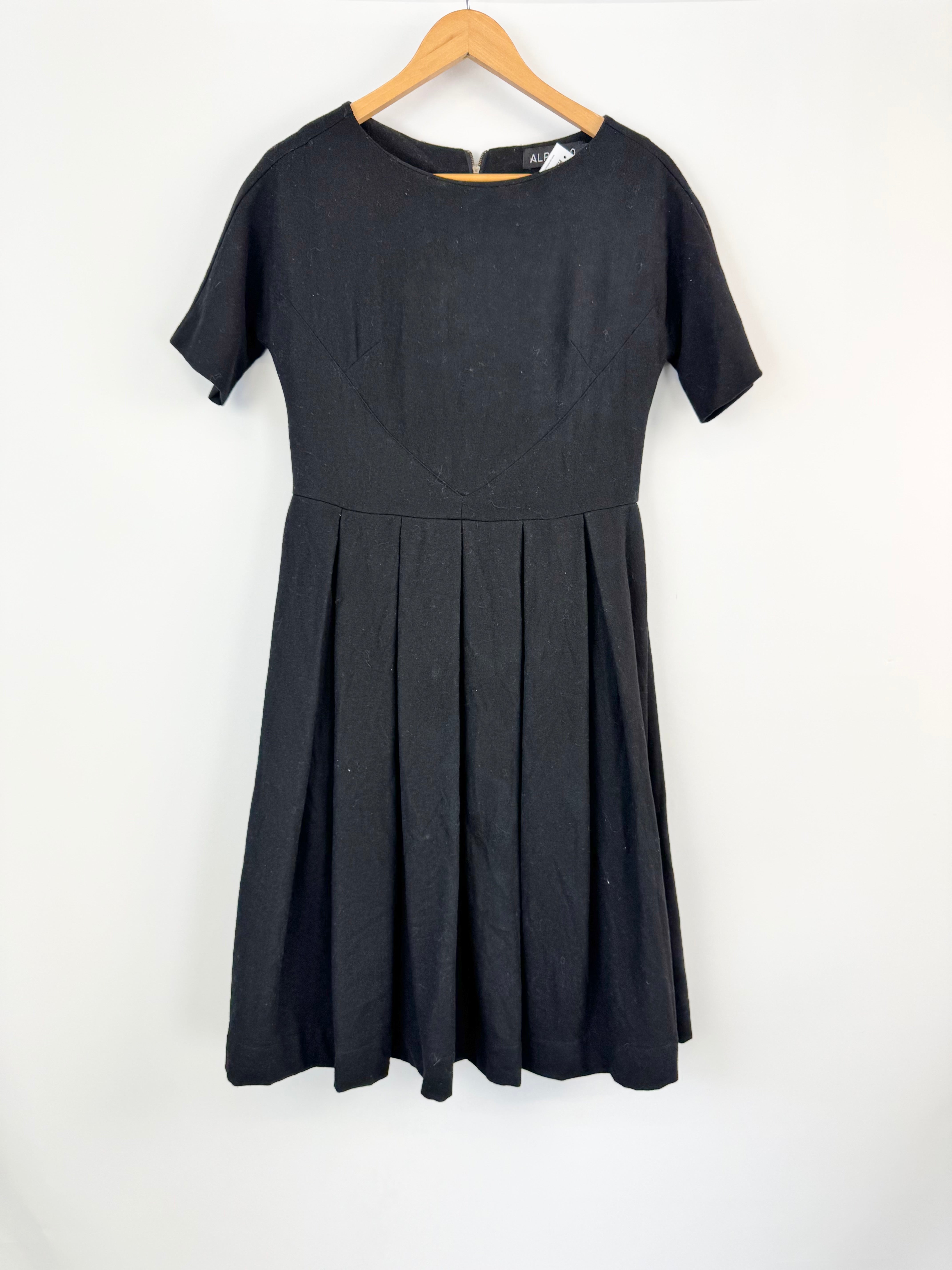 ALPHA 60 BLACK WOOL DRESS - AU10