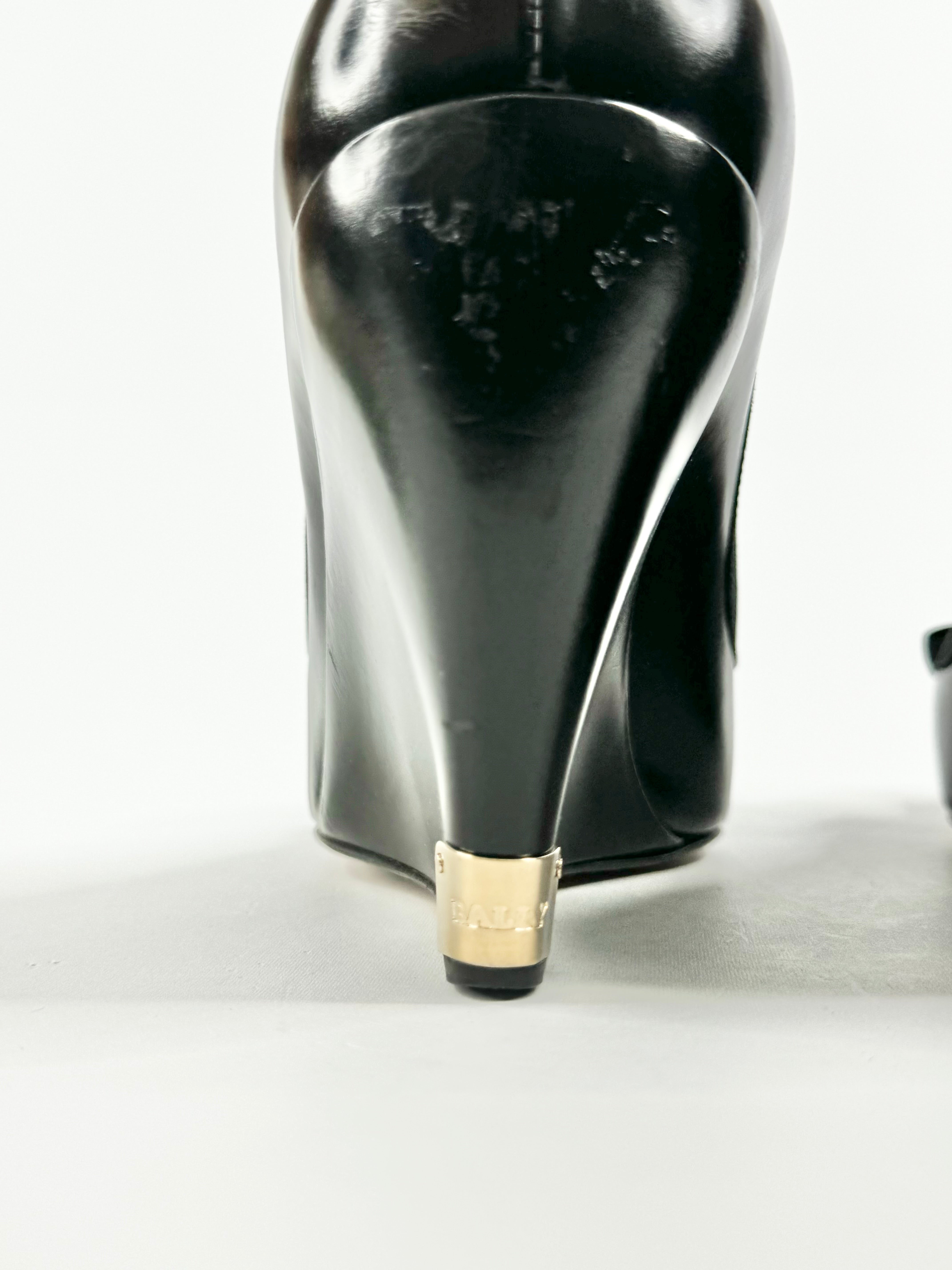 Bally Black 'Patrice' Peep Toe Wedges - EU38.5
