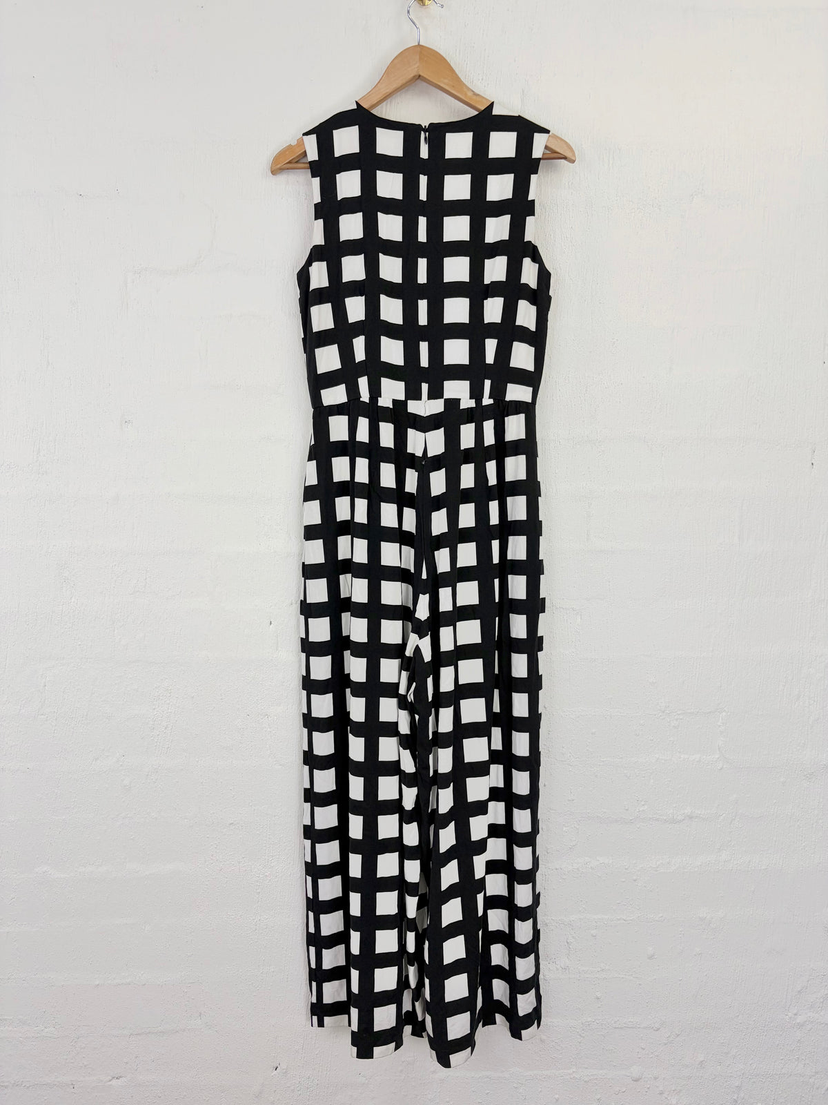 Elk Black & White Grid Pattern Bamboo Jumpsuit - AU8/10