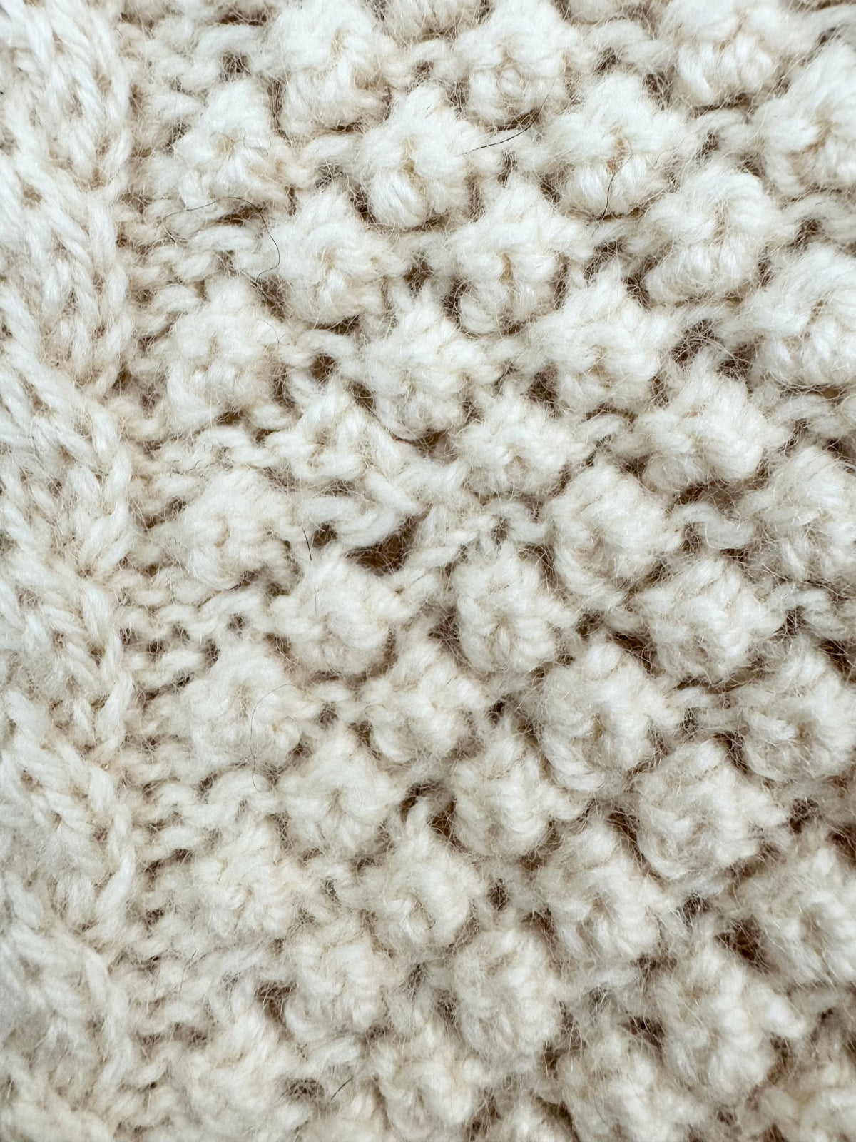 Vintage Cream Hand Knitted Cable Knit Sweater - AU14/16