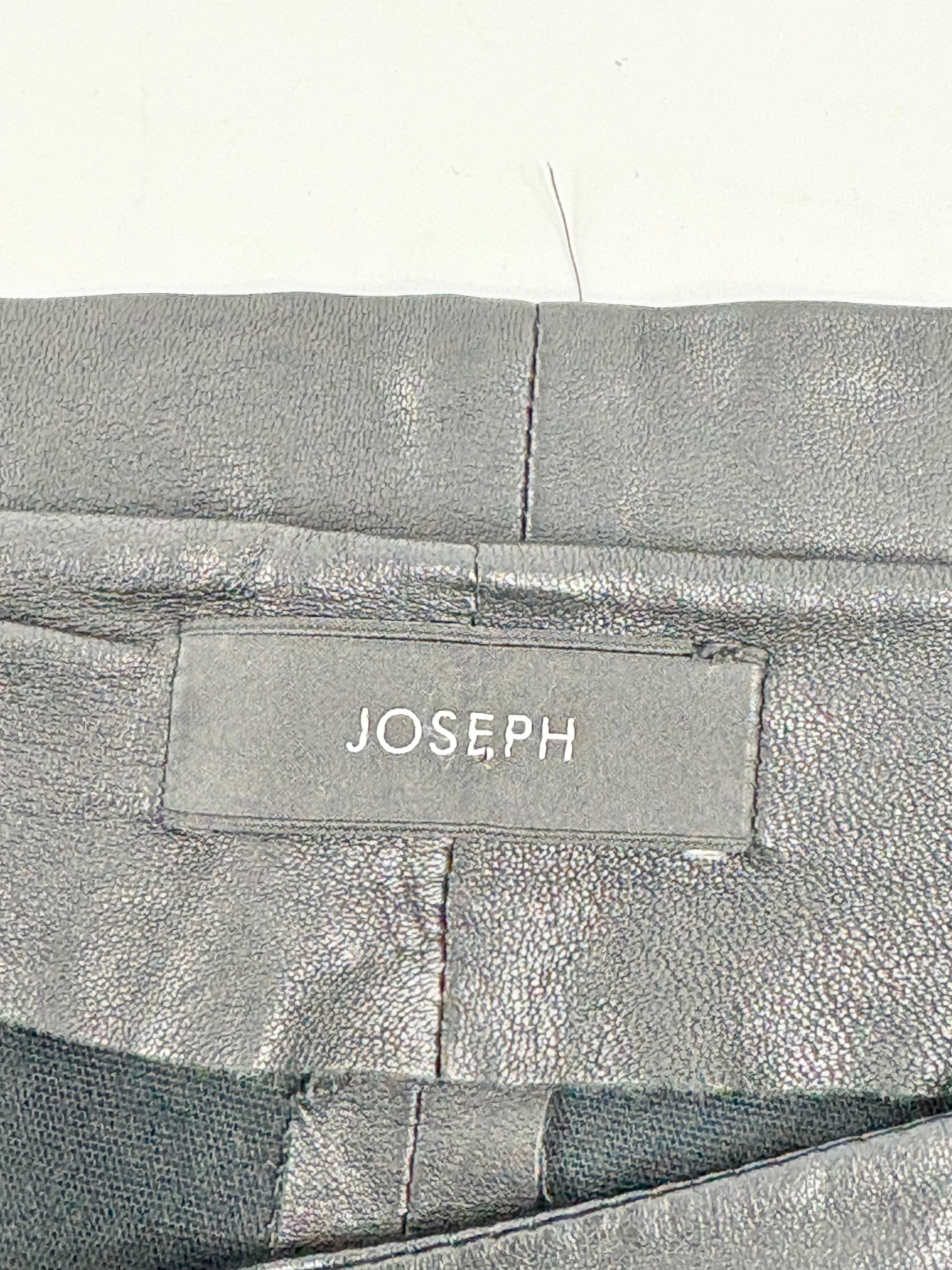 Joseph Black Leather 'Claire' Midi Skirt - AU10/12