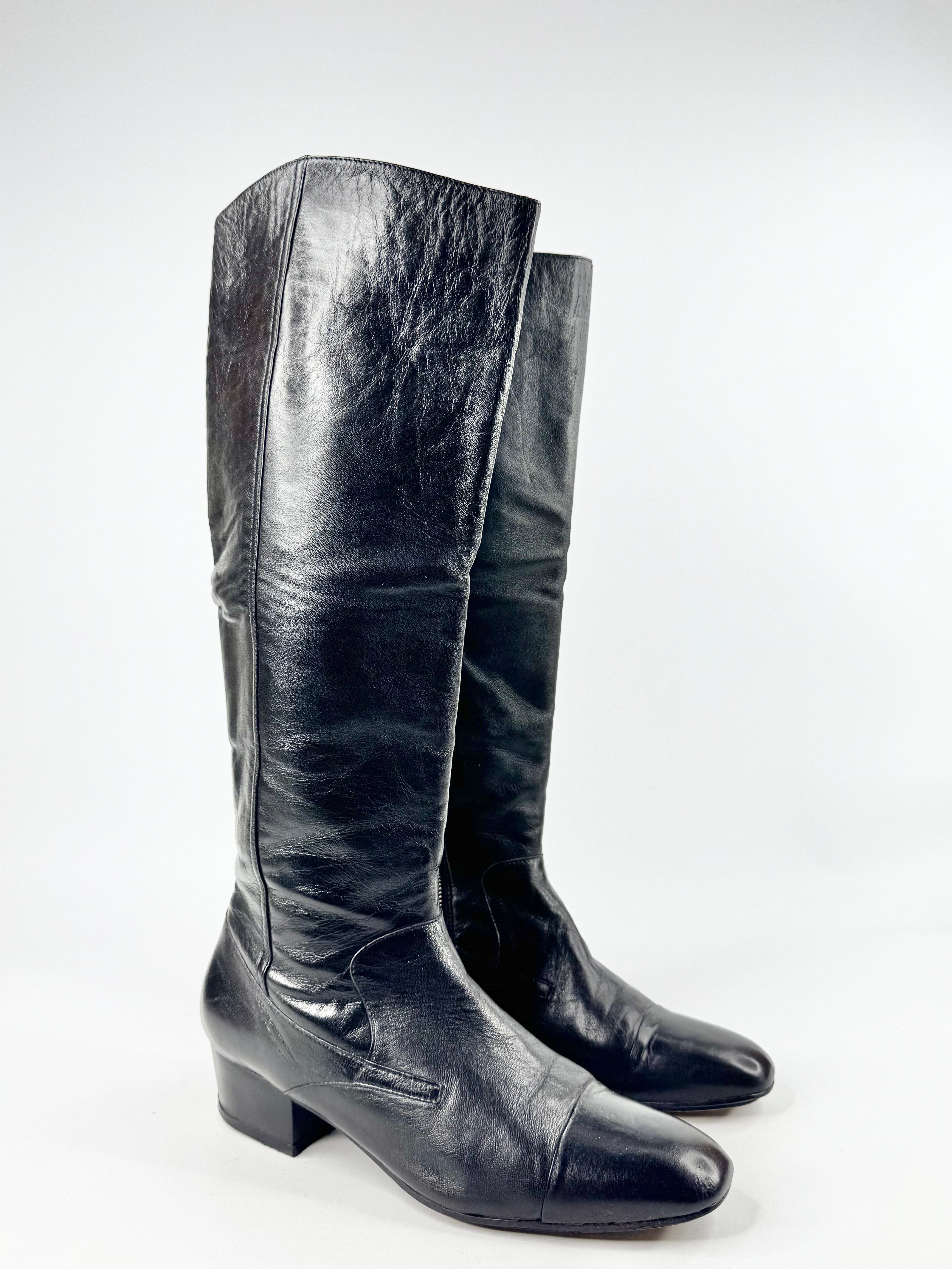 Sachi Black Knee High Ankle Boots - EU40