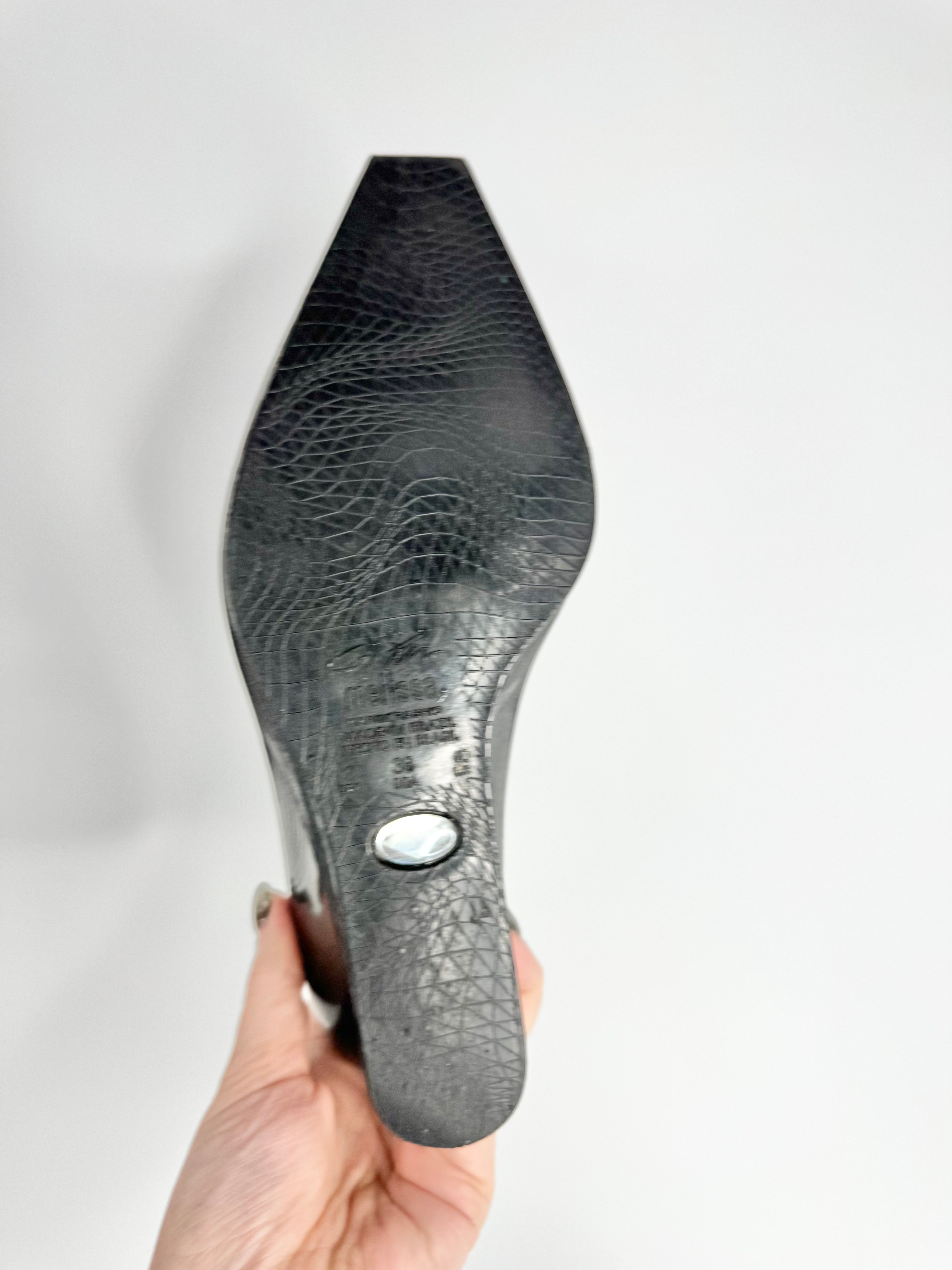 Y2K Karim Rashid x Melissa Tear Shaped Black Wedges - EU38