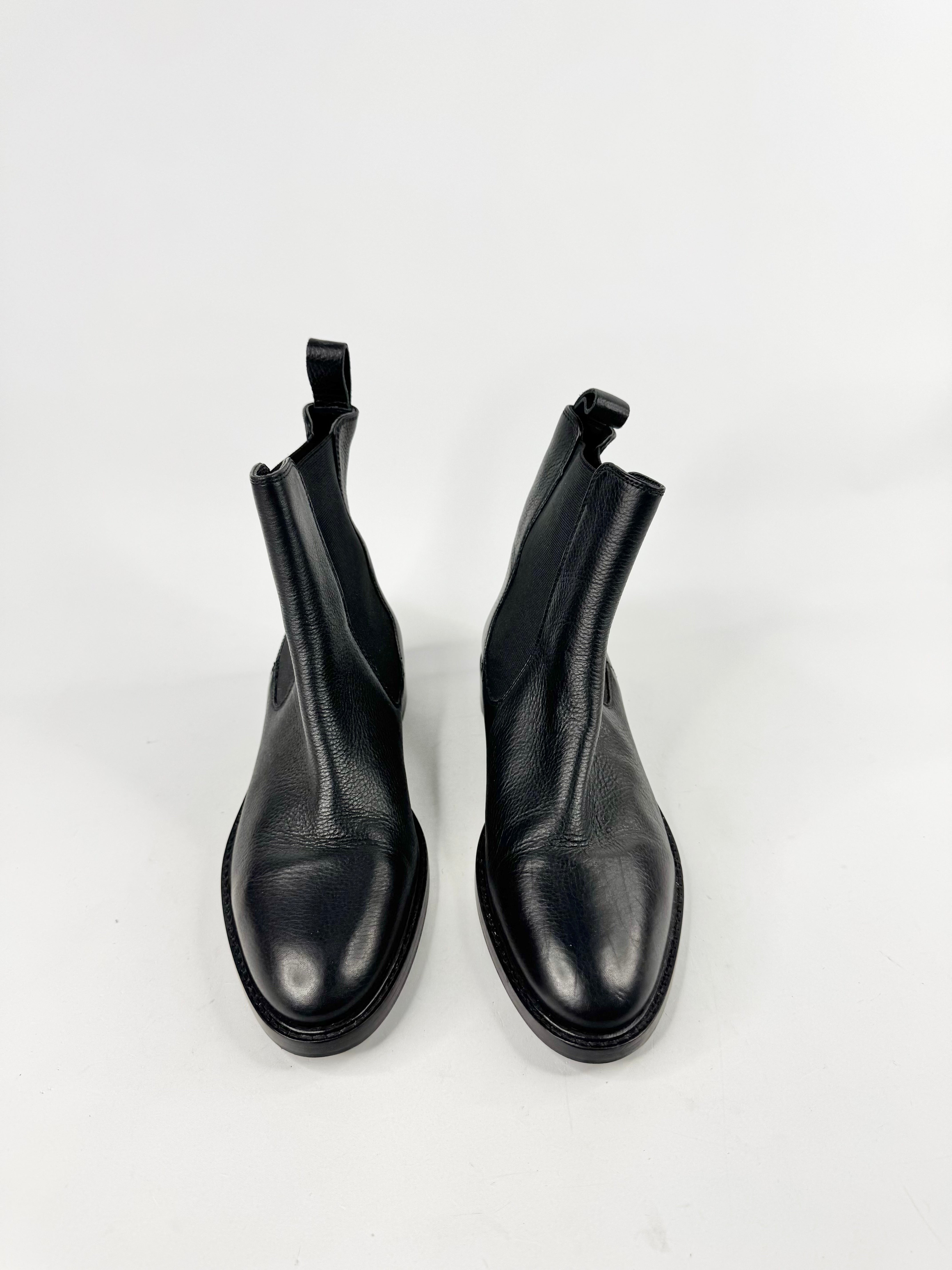 Assembly Label Black Grained Leather Ankle Boots - EU38