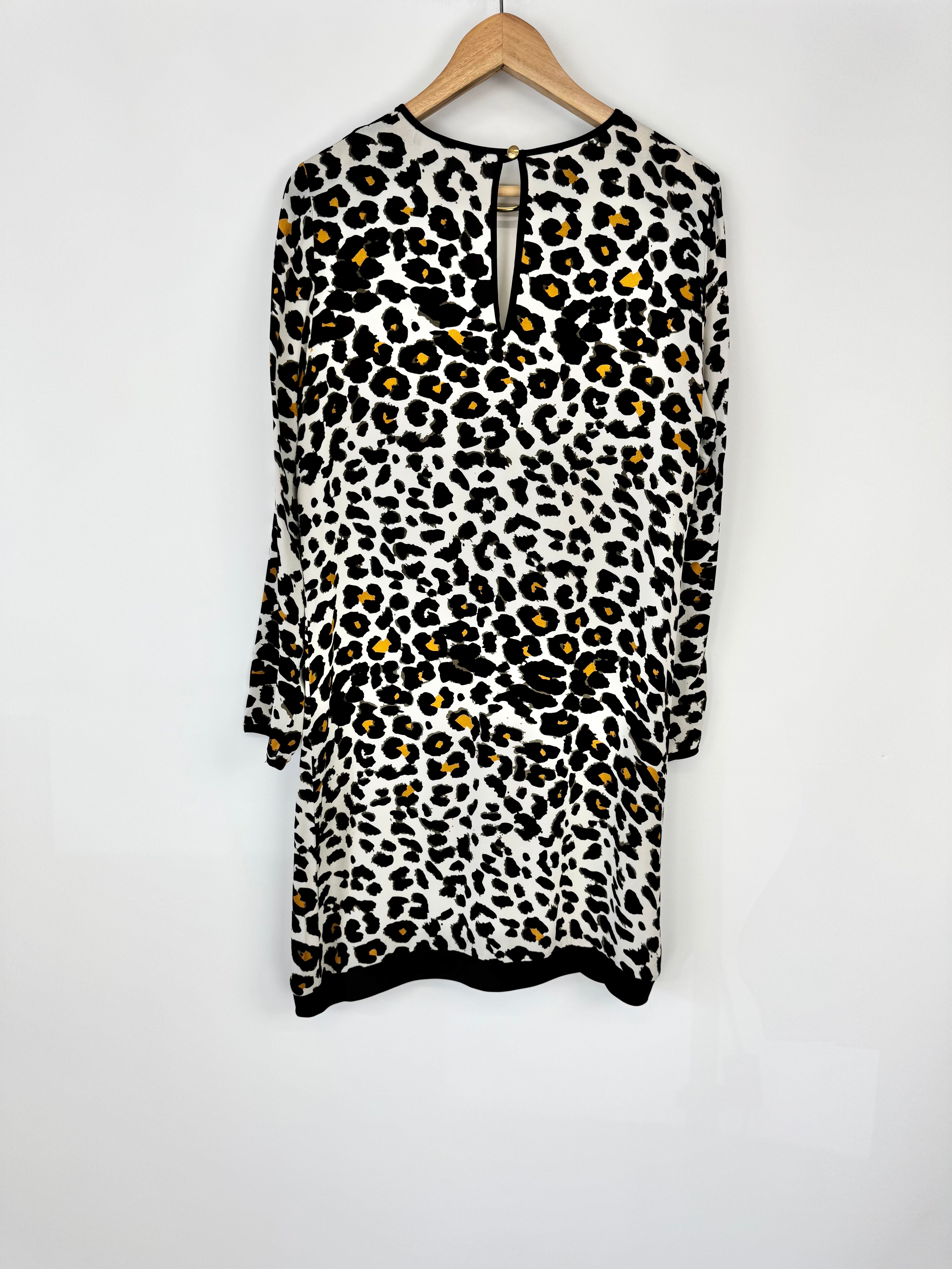 Karina Grimaldi Leopard Print Pattern Cut Out Dress - AU10