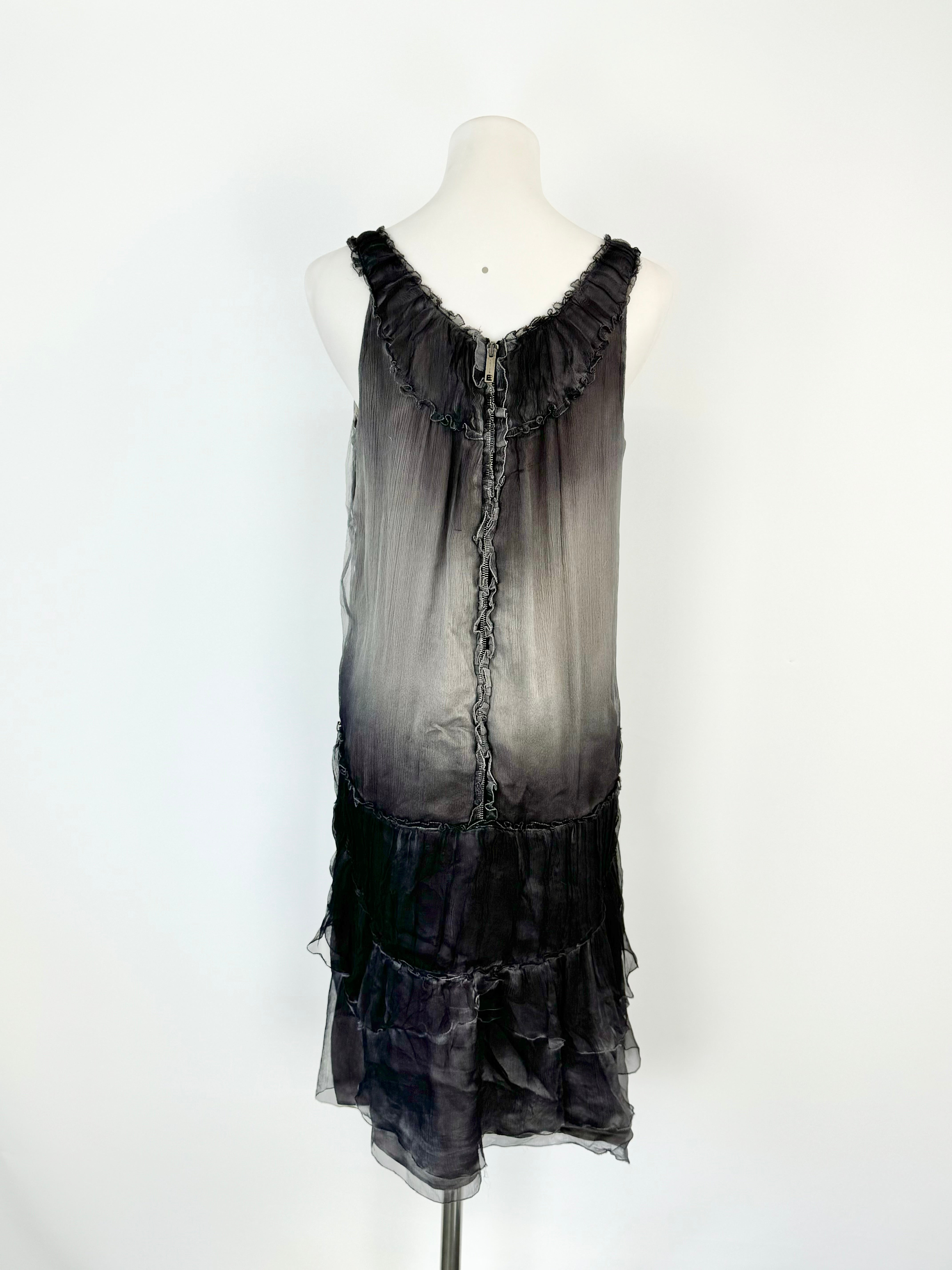 Vintage Burberry Grey Silk BabyDoll Dress - AU10