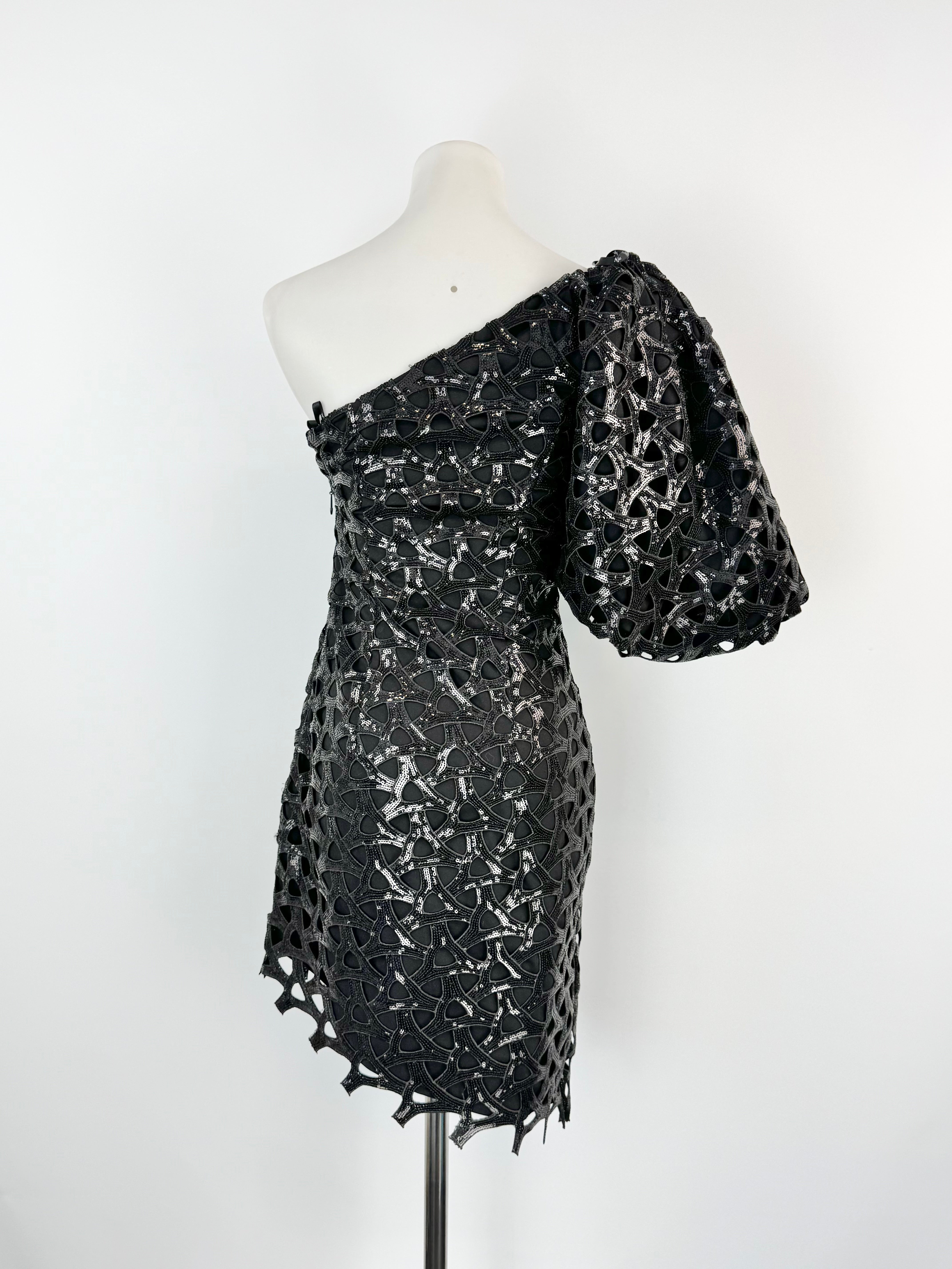 Aje Black Puff Sleeve Cocktail Dress - AU4