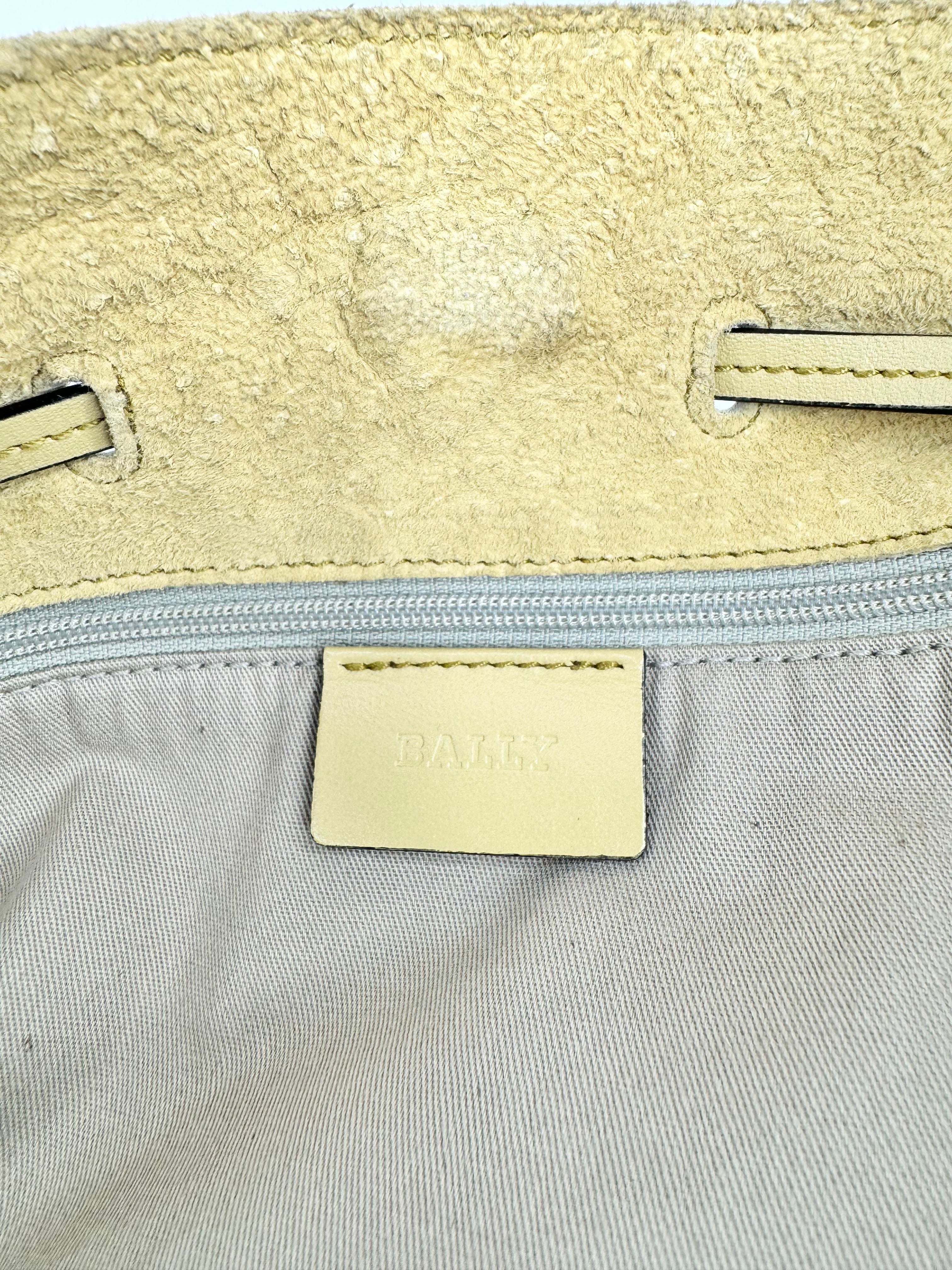 Vintage Bally 'Cladria' Butter Yellow Suede Shoulder Bag