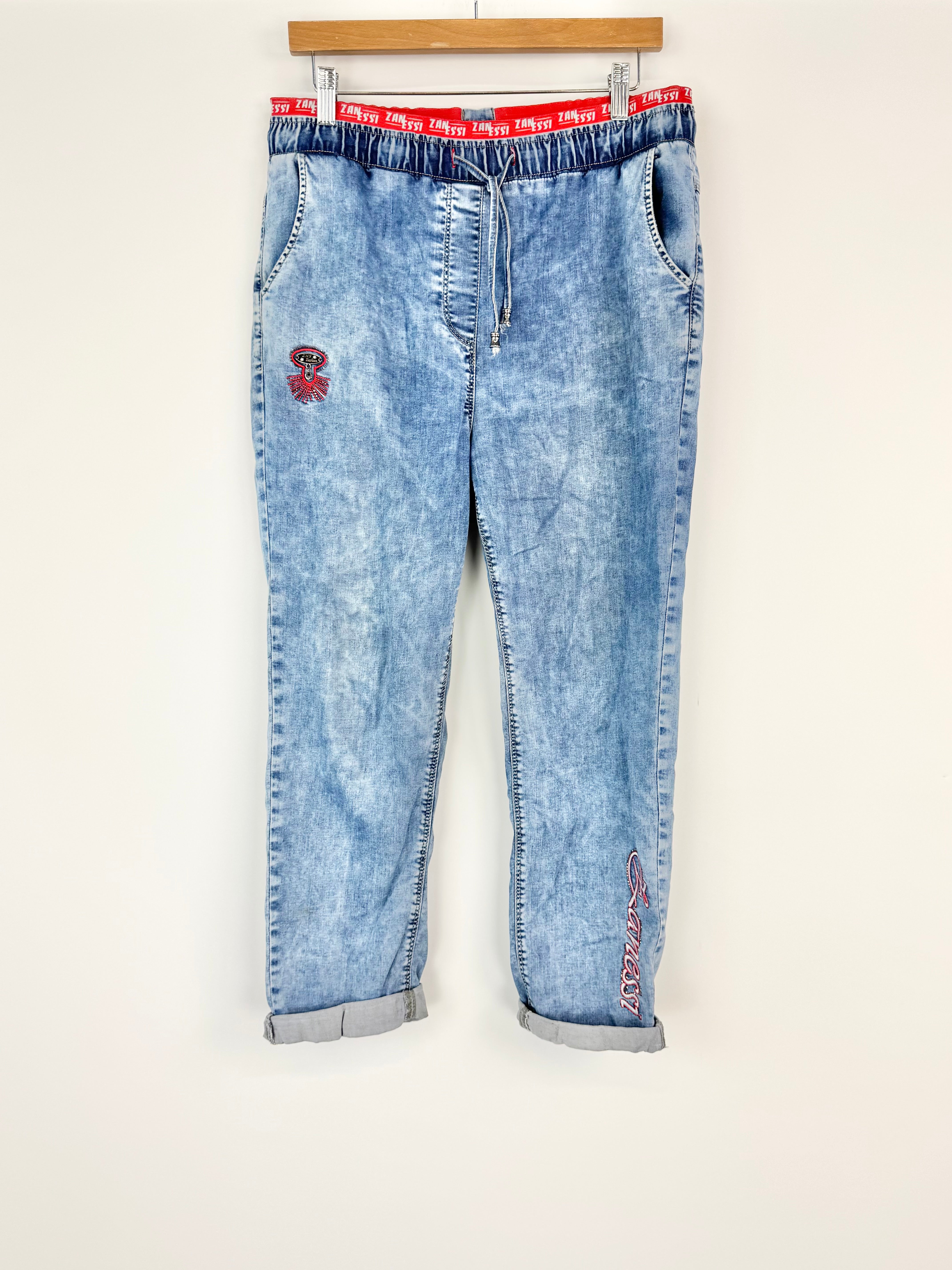 Zanessi Rhinestone Pattern Jeans - 42
