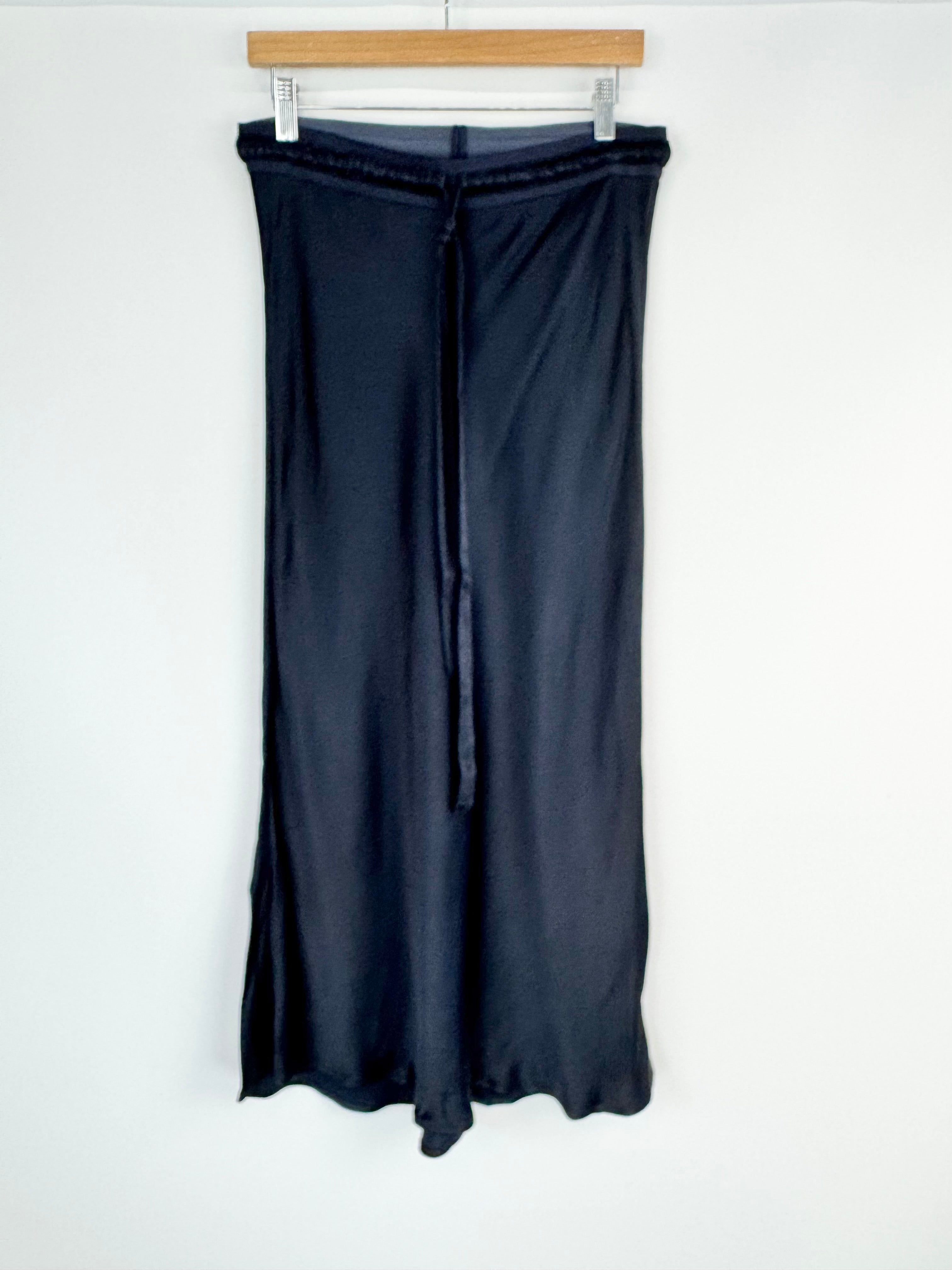 Flannel Midnight Blue Satin Slip Skirt - AU10