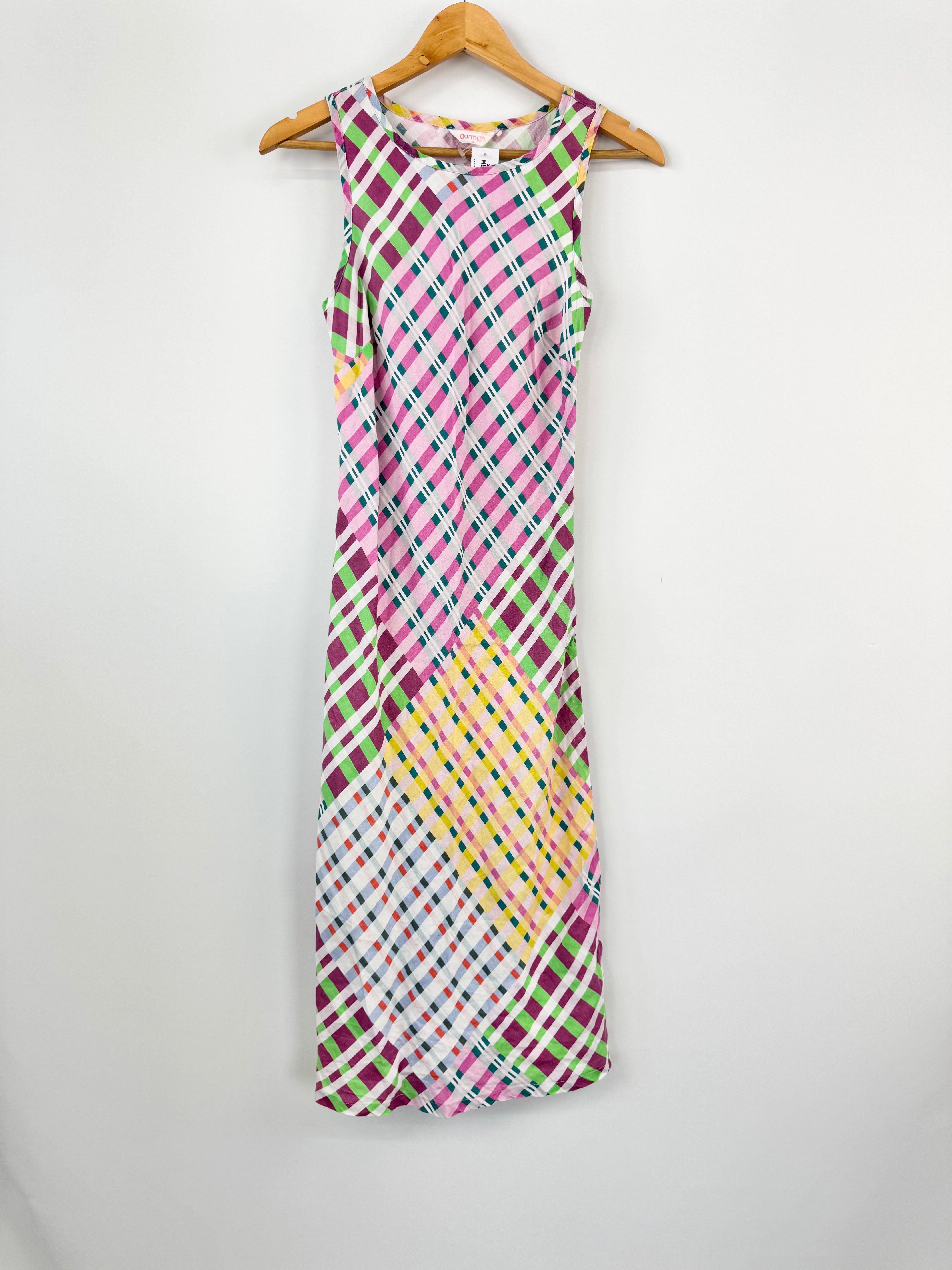 Gorman Multi Soft Pink, Green & Yellow Plaid Dress - AU6