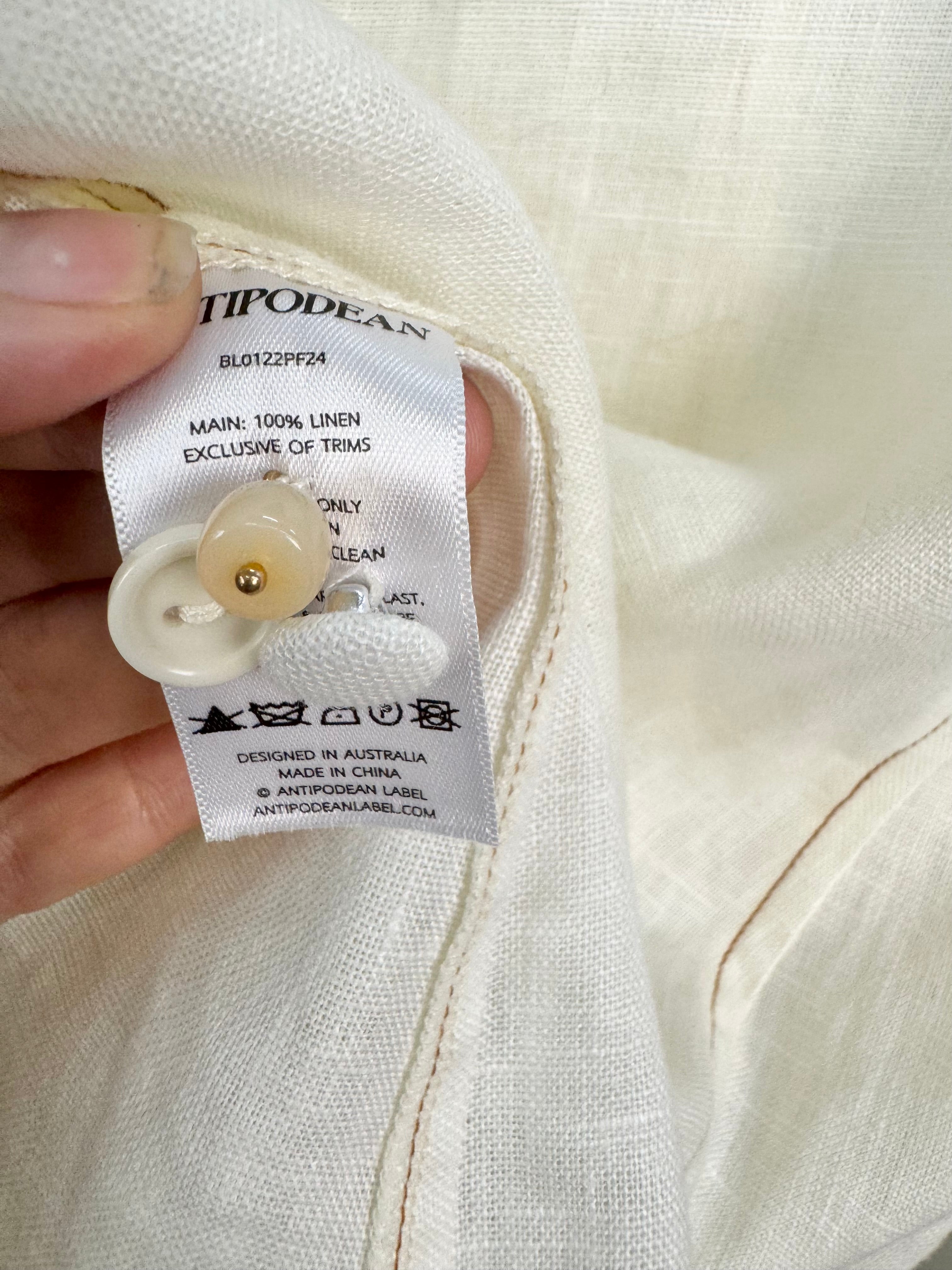 Antipodean White 'Suki' Panelled Swallow Shirt NWT - AU10