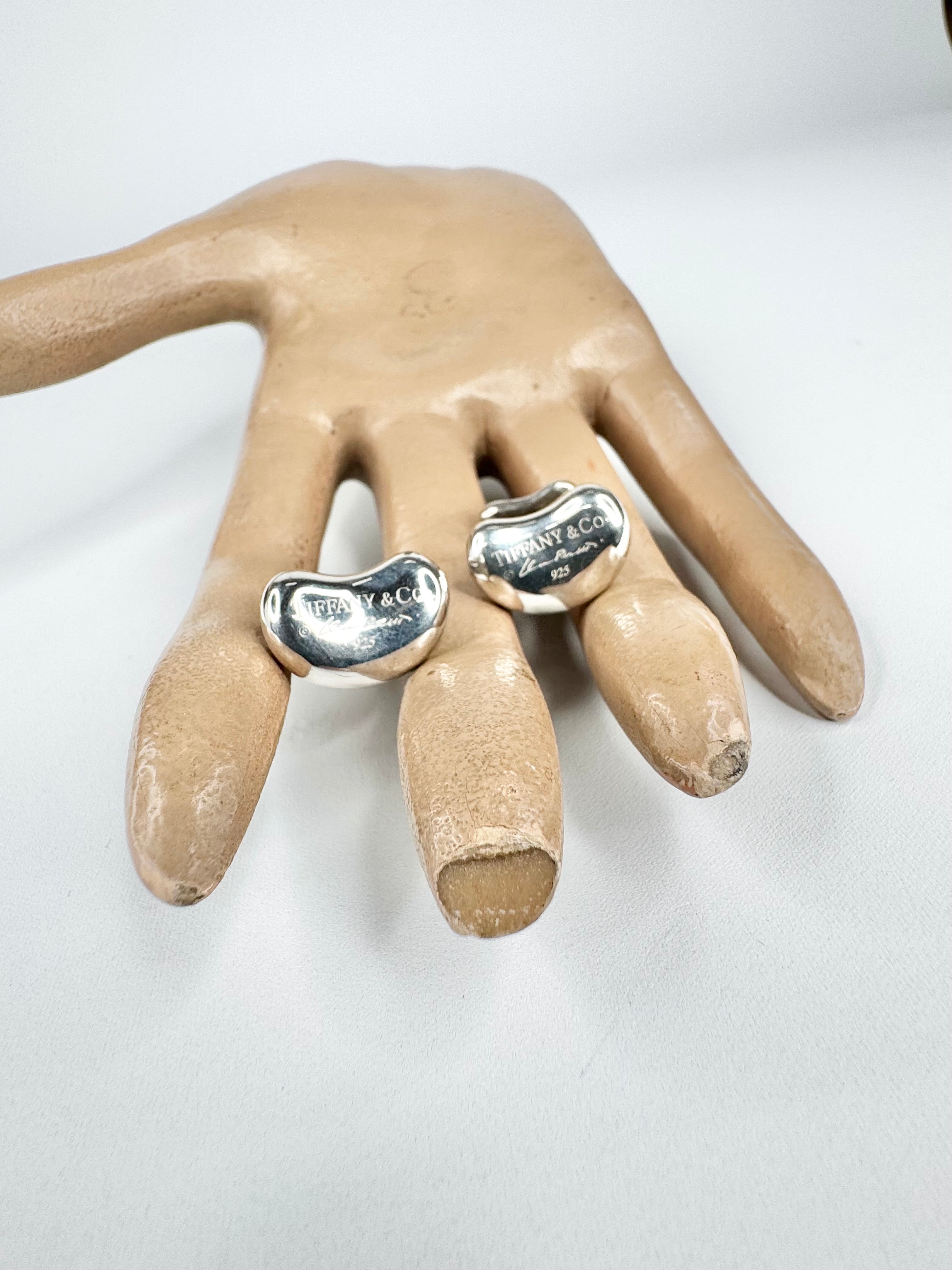 Tiffany & Co Elsa Peretti Silver Bean Cufflinks