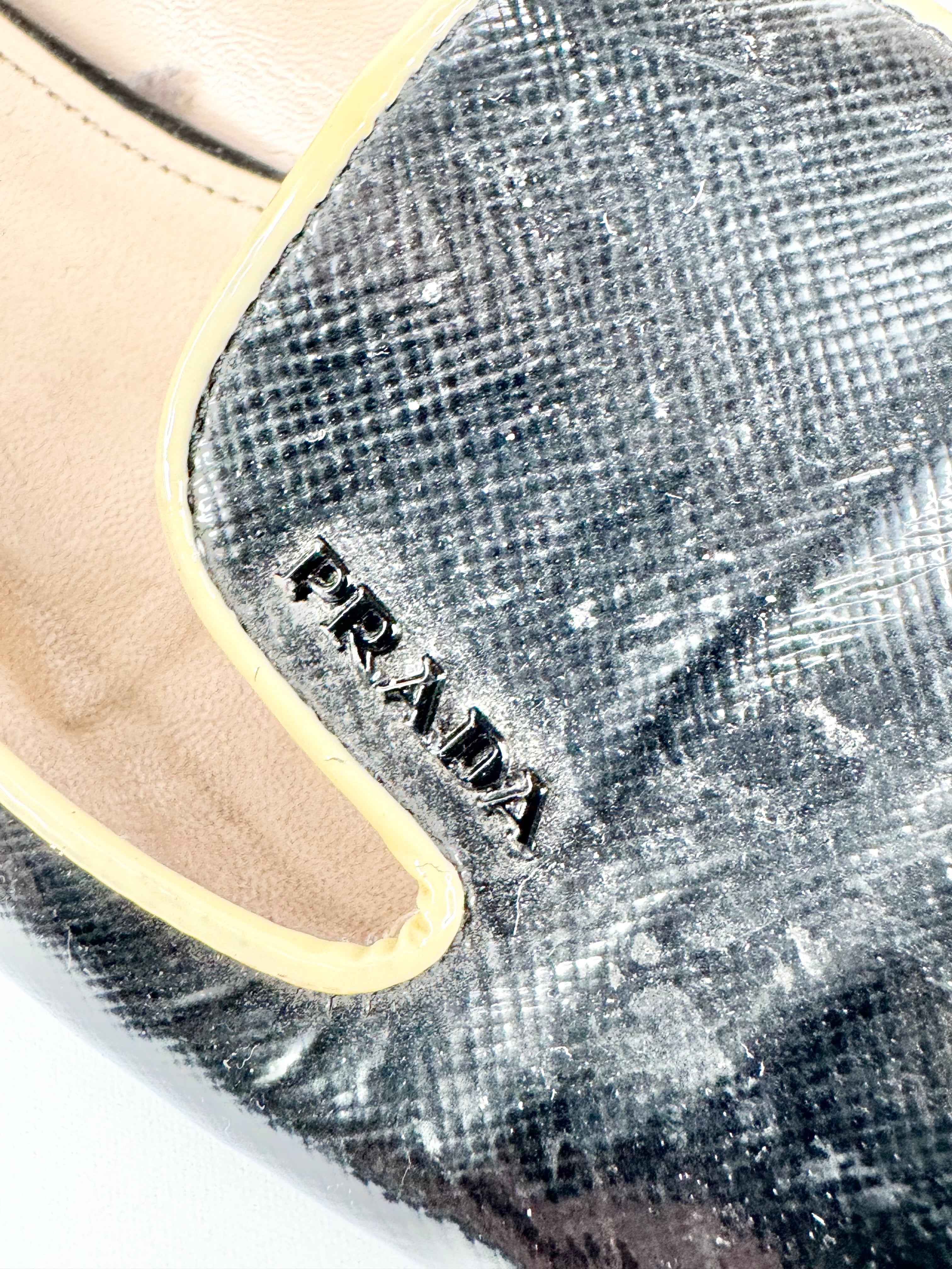 Prada Black & Cream Loafers - EU38.5