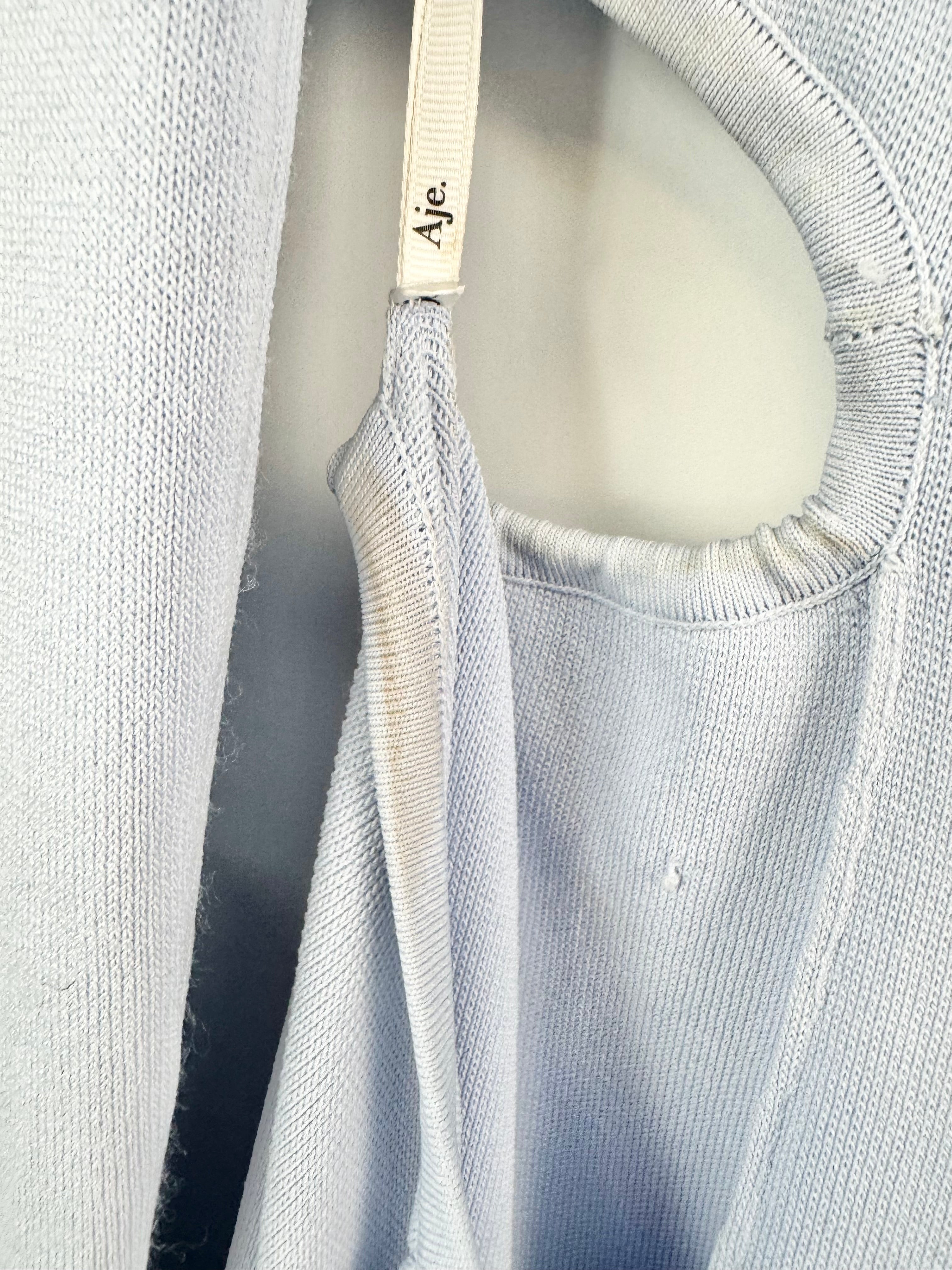 Aje Winter Sky Blue Cut Out Maxi Dress - AU14/16