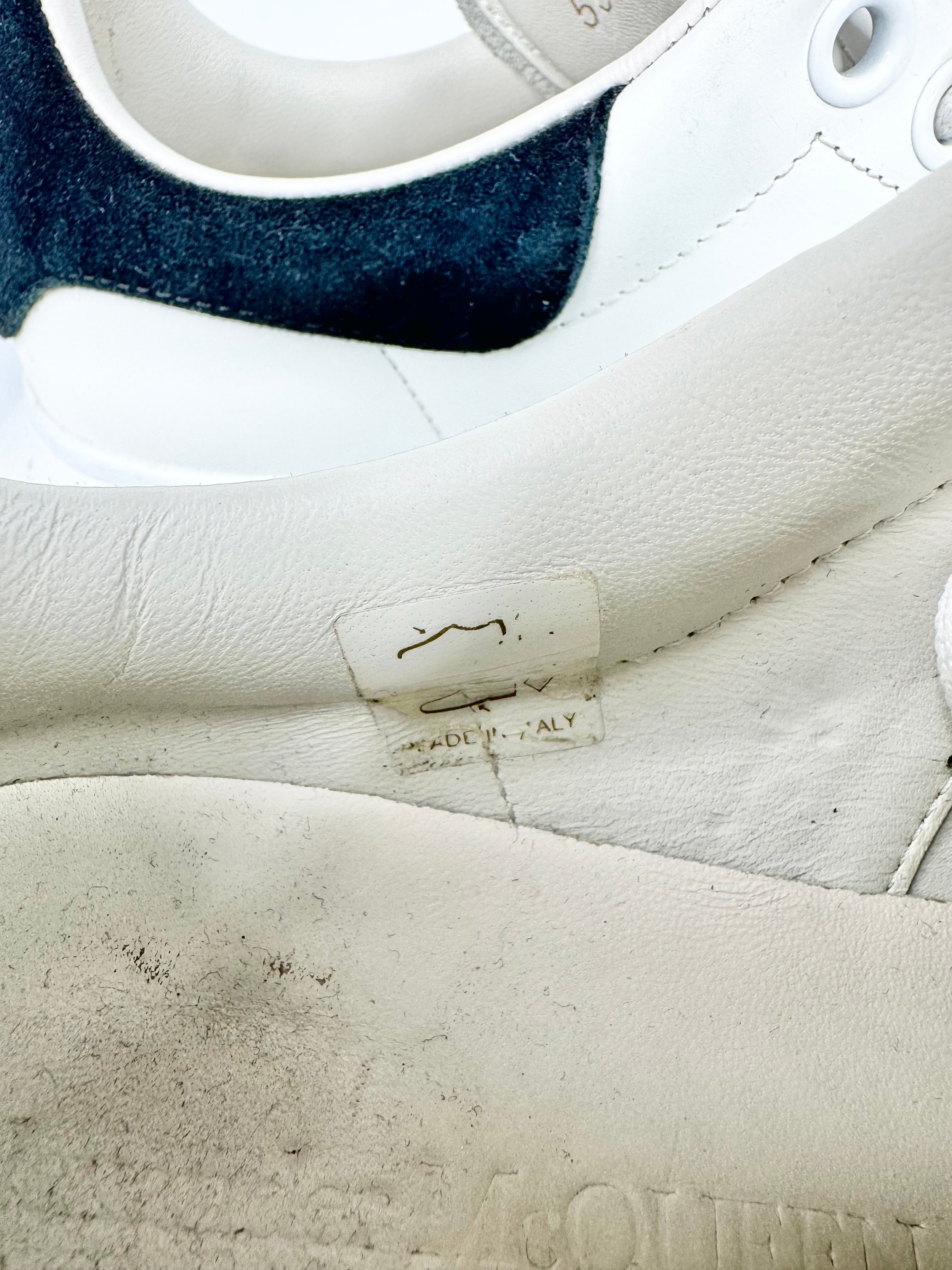 Alexander McQueen White Black Suede Trim Oversized Sneakers - EU37