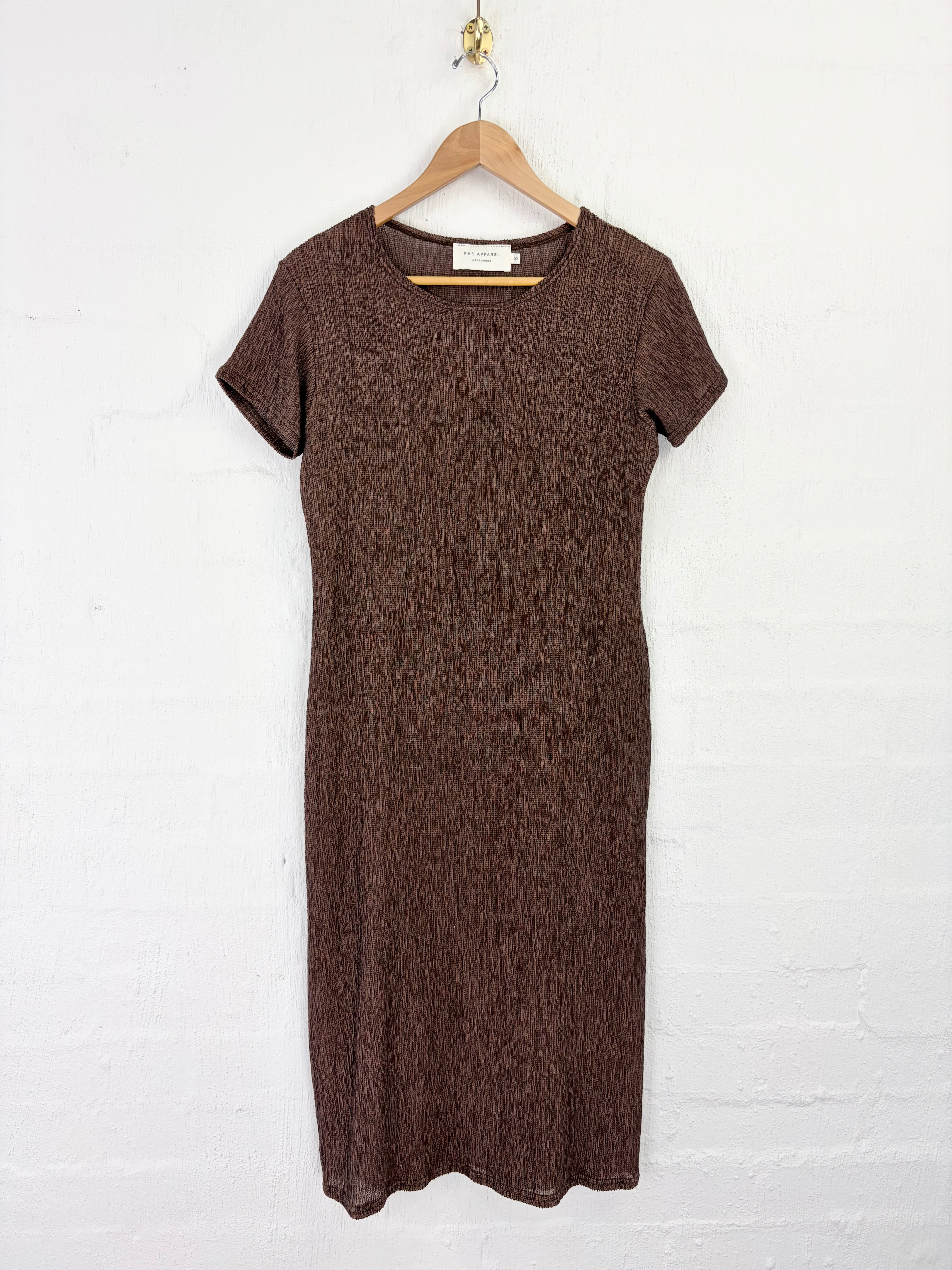 FME Apparel Brown Crepe Stretch Dress - AU8