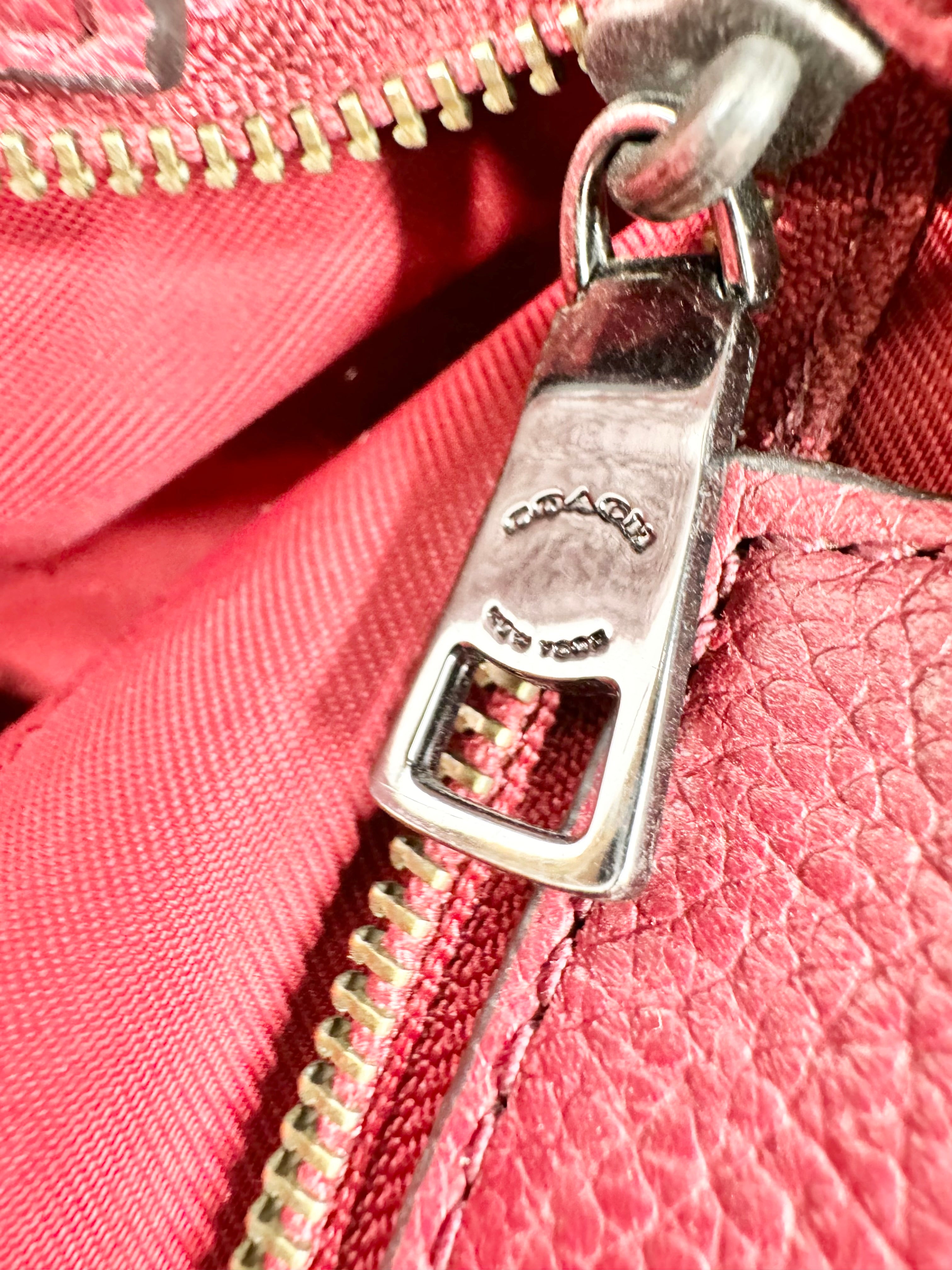 Coach Oxblood Grained Leather Tote