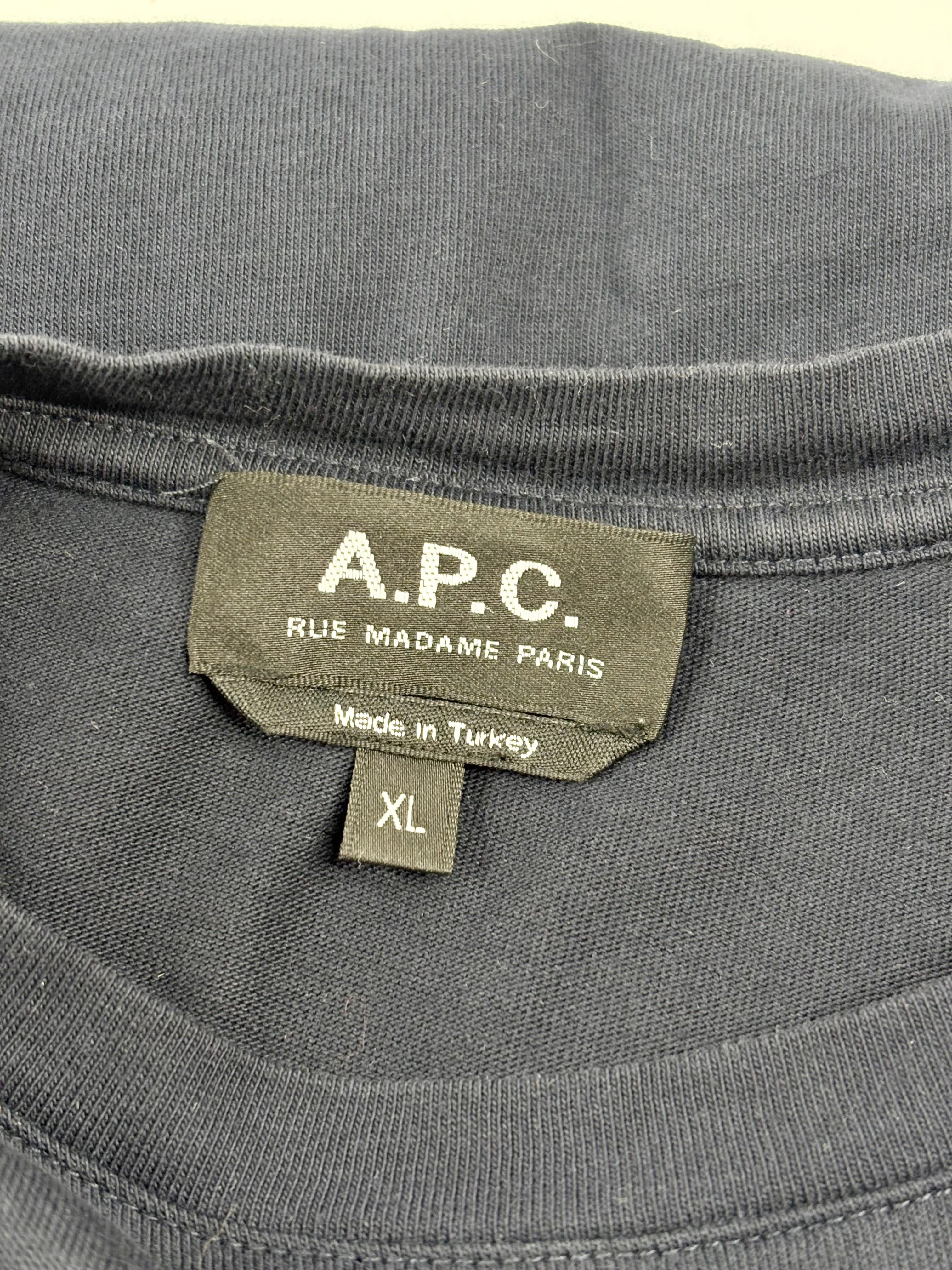 A.P.C. Rue Madame Paris Dark Navy 'VPC' T-Shirt - XL