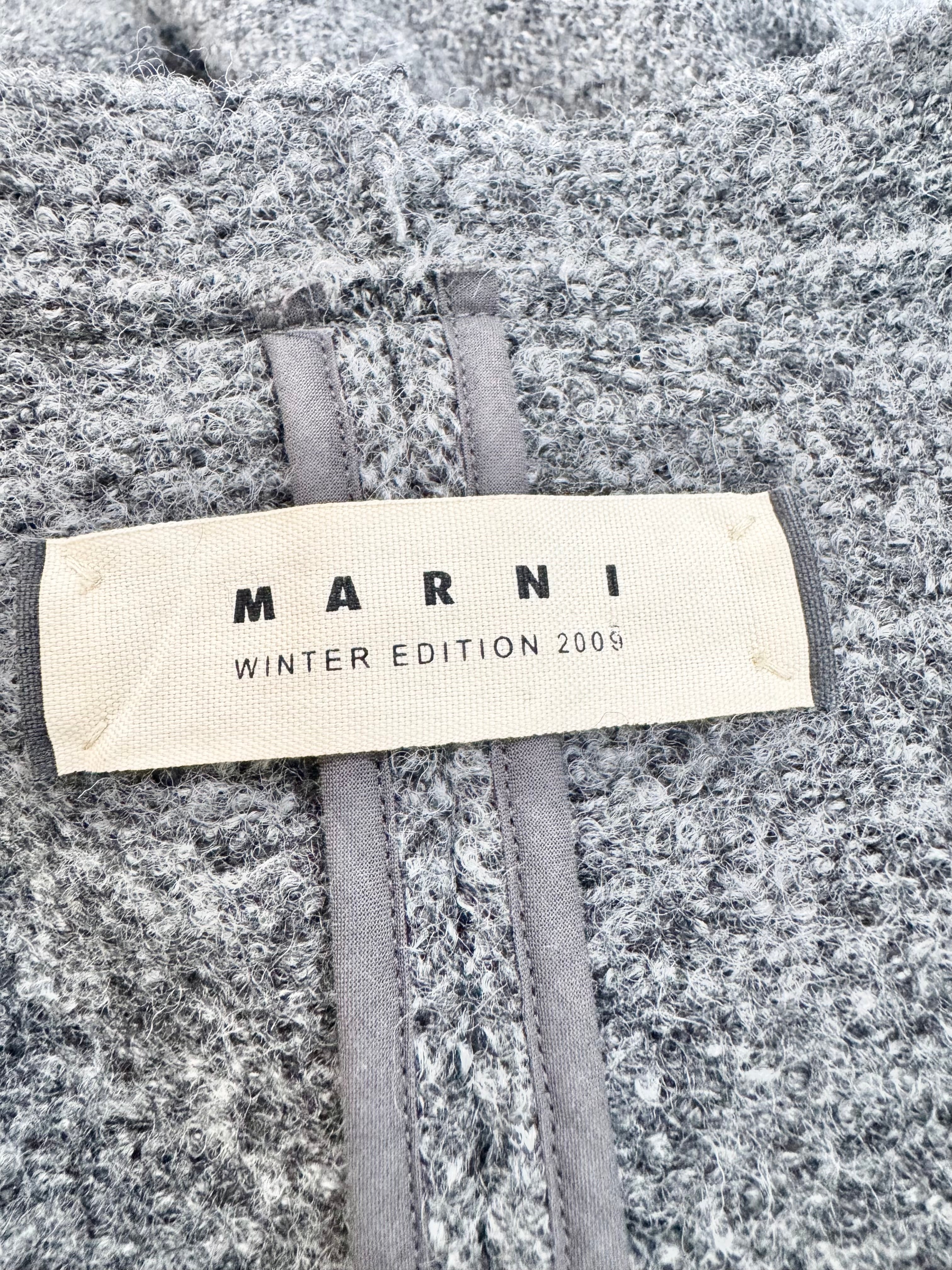 Marni label on a textured fabric background