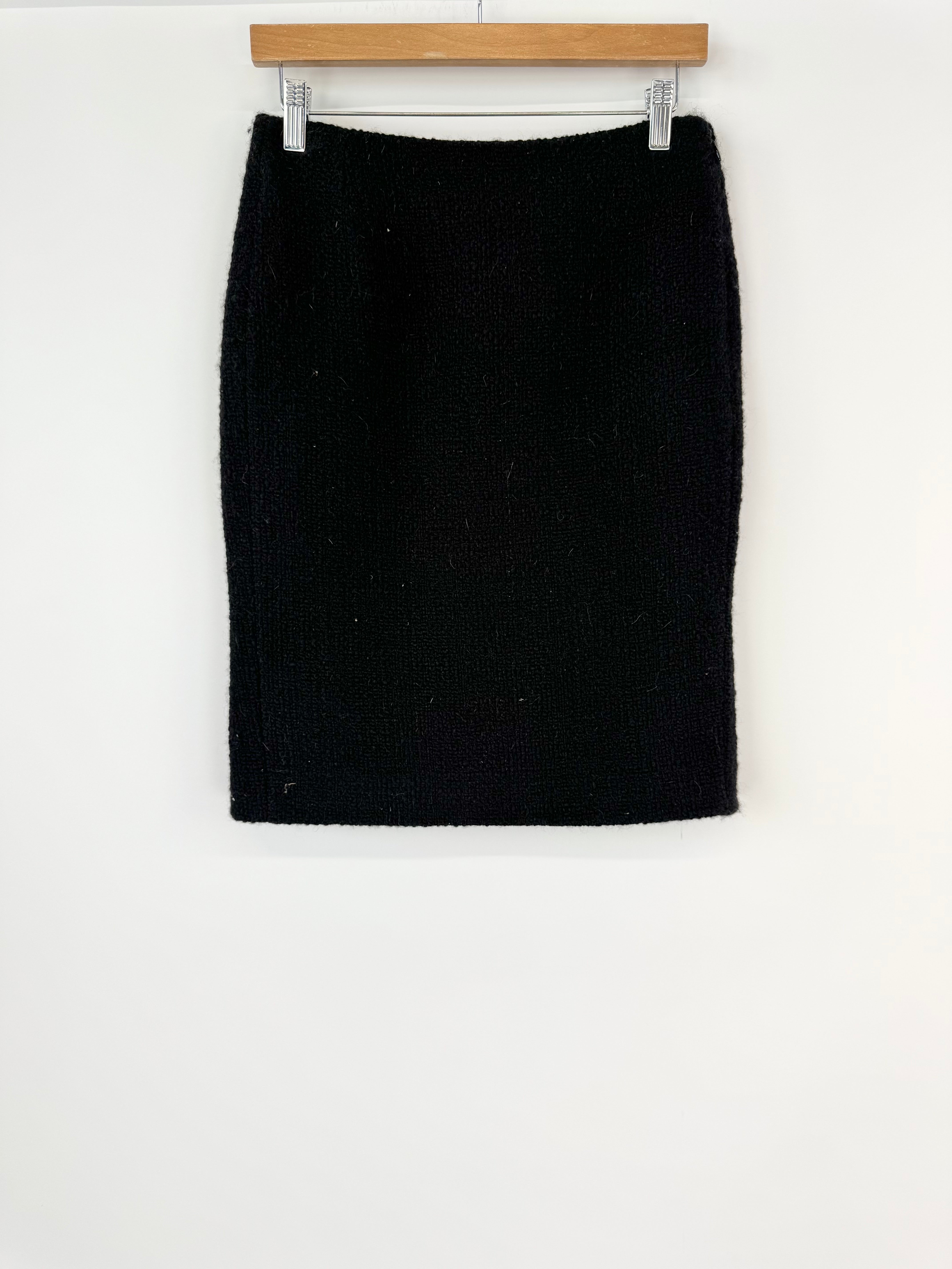 Balenciaga Black Wool & Alpaca Blend Pencil Skirt - AU8