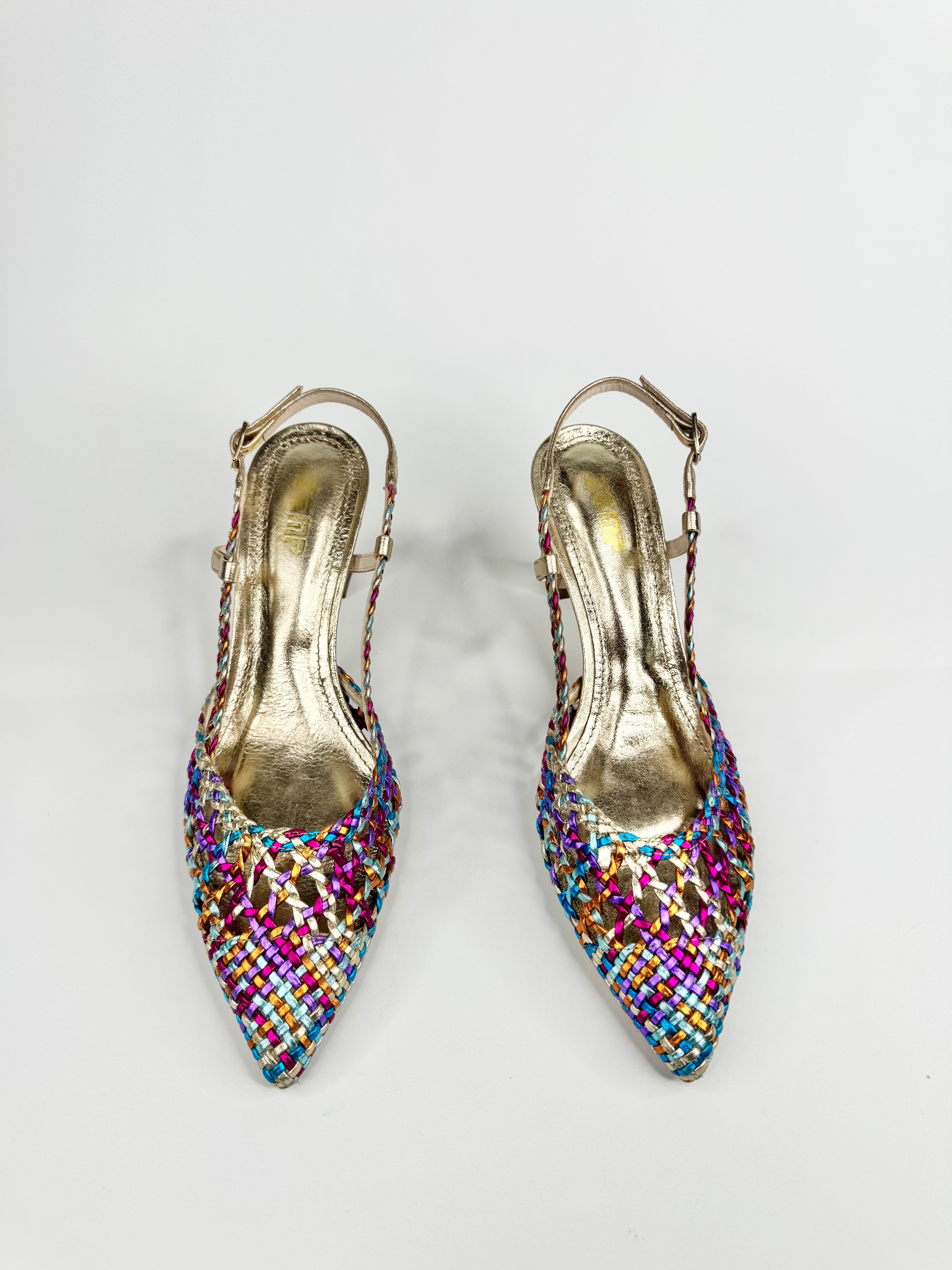 Zomp Multicolor Woven Kitten Heels - EU38