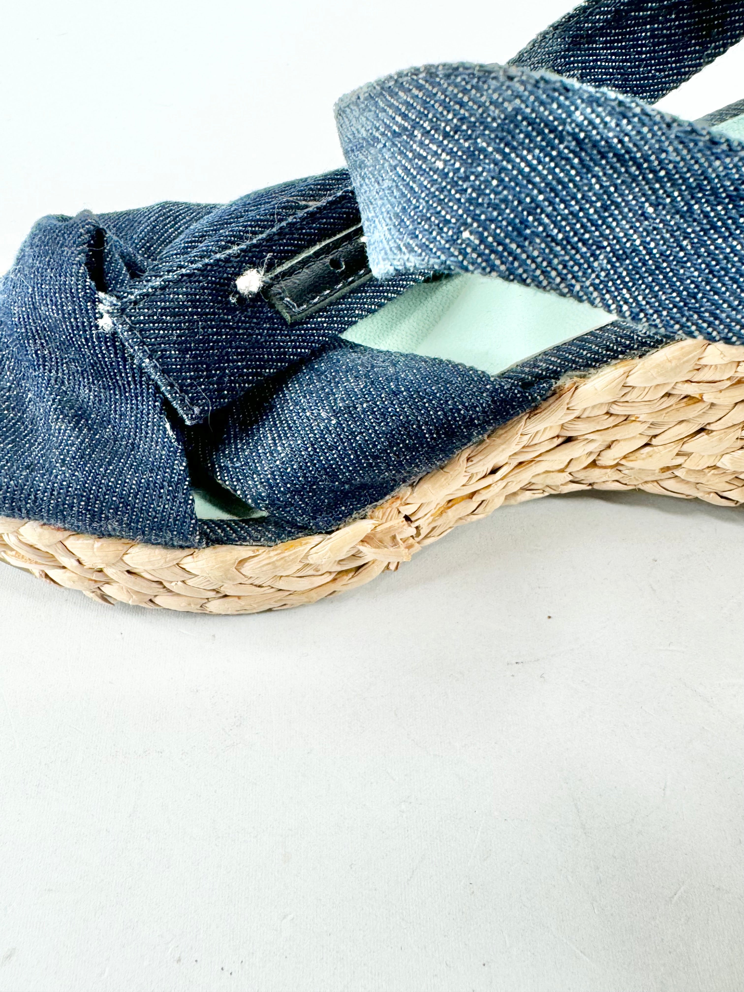 Sambag Denim Espadrille Wedges - EU38