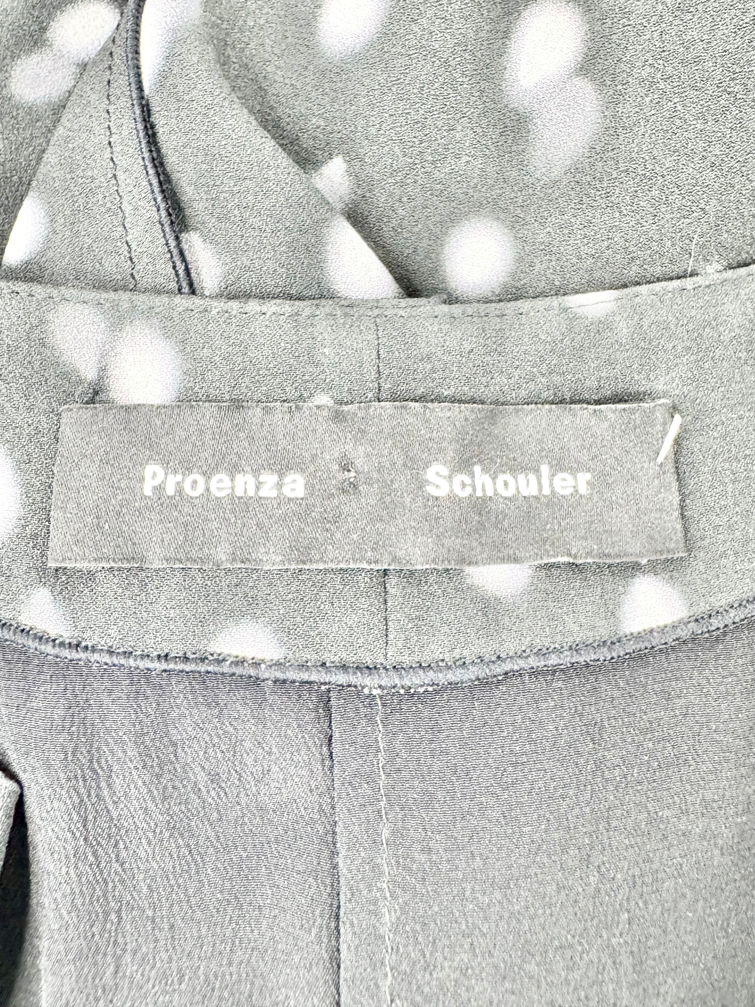 Proenza Schouler Spring Silk Black Polka Dot Ruffle Bridgerton Dress - AU8