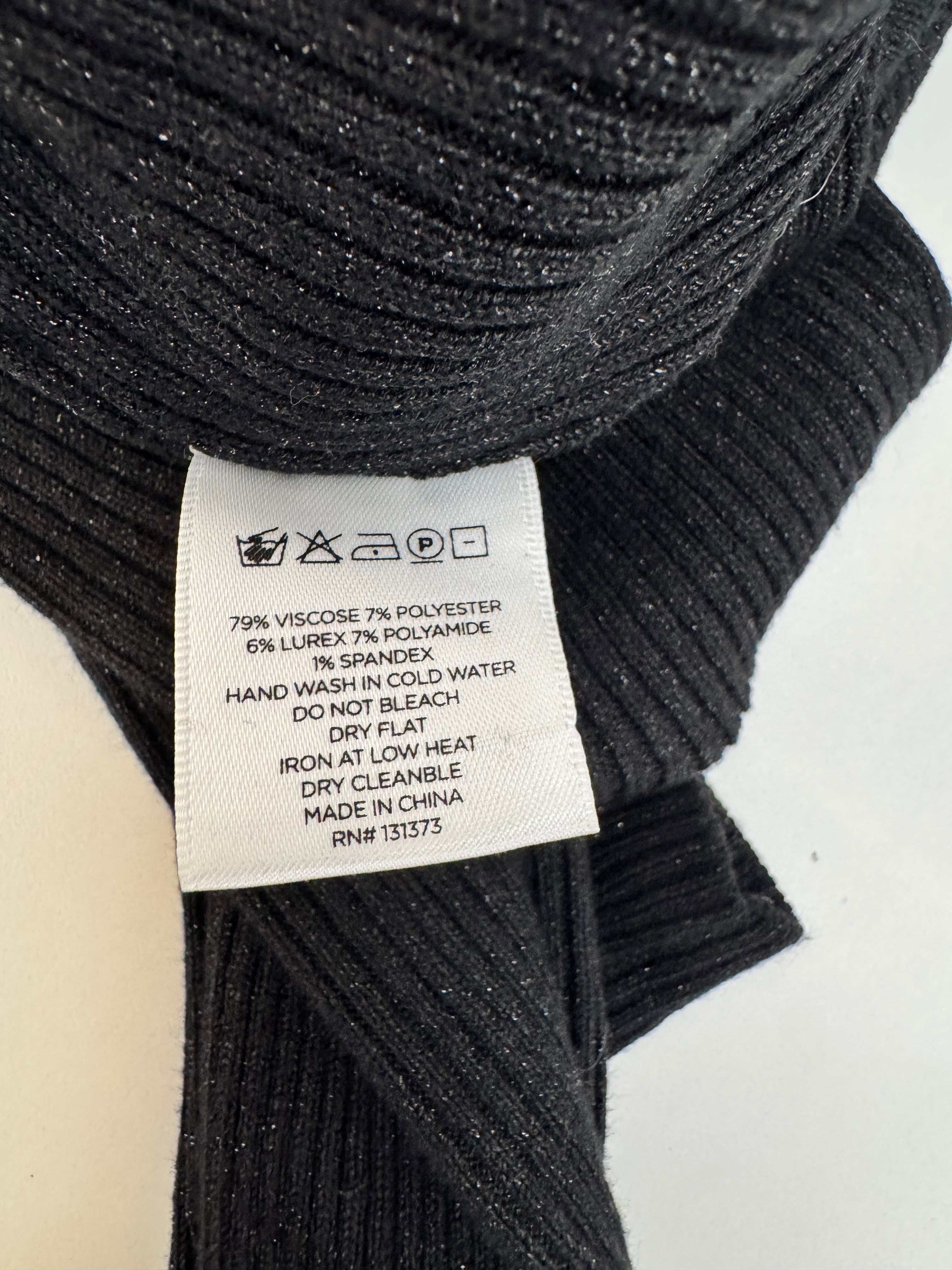 Saturdays NYC Black and Silver Lurex V-Neck Cardigan - AU10