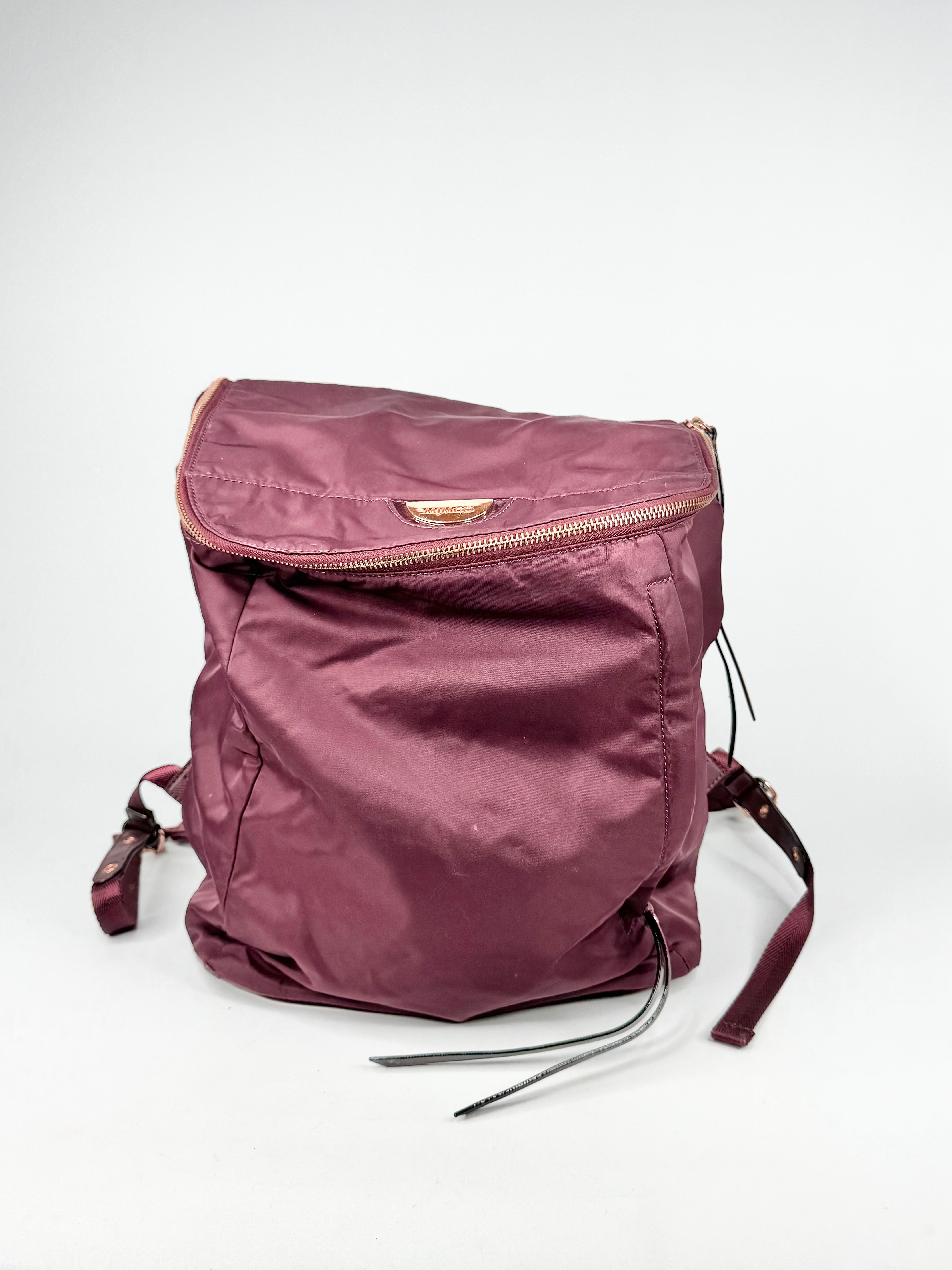 Mimco Wine Red Nylon Backpack