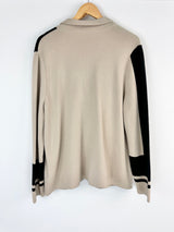 Monari Beige & Black Boxy Fit Cardigan - AU12/14