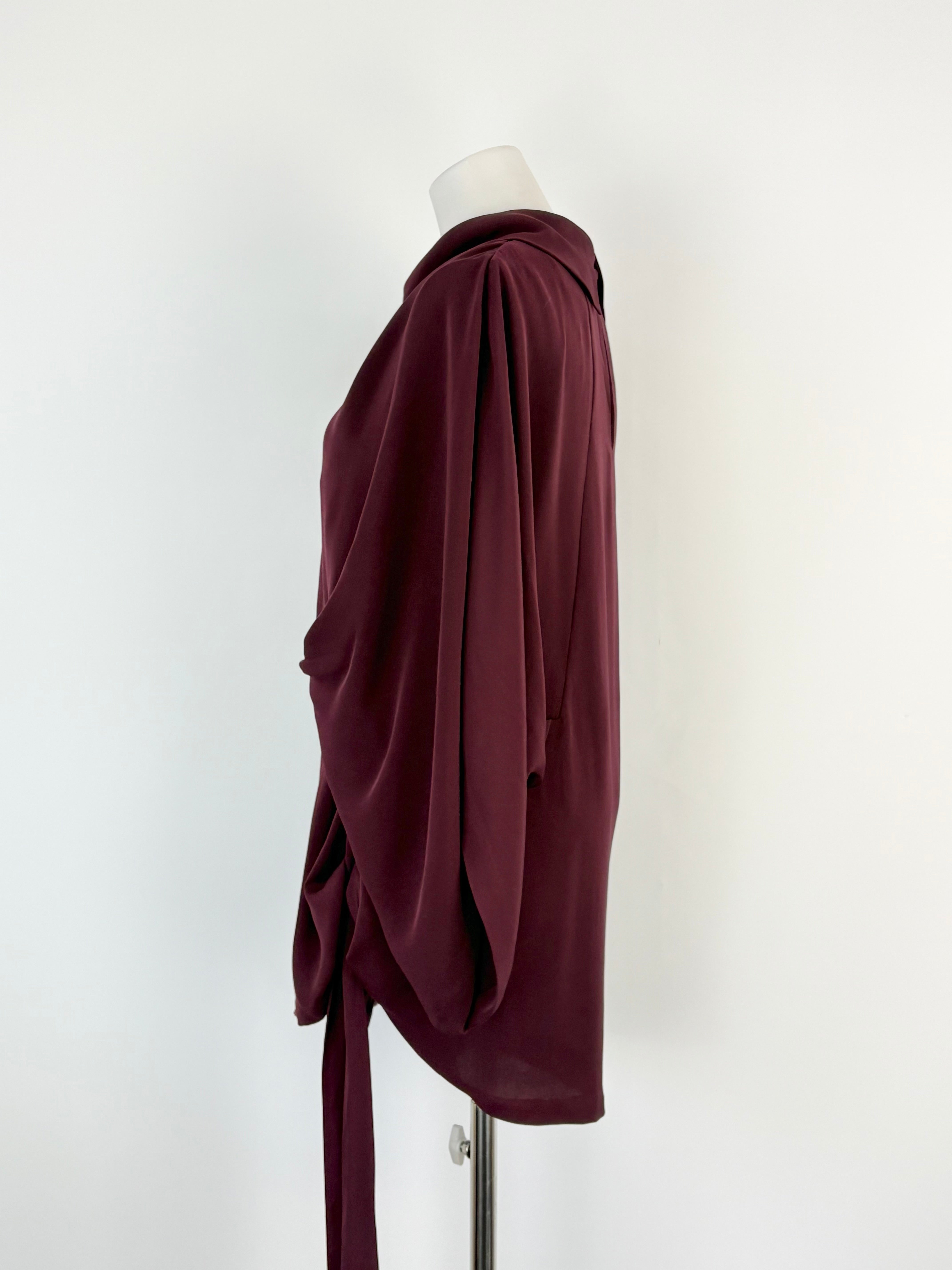 Acler Bordeaux Wrap Blouse - AU10