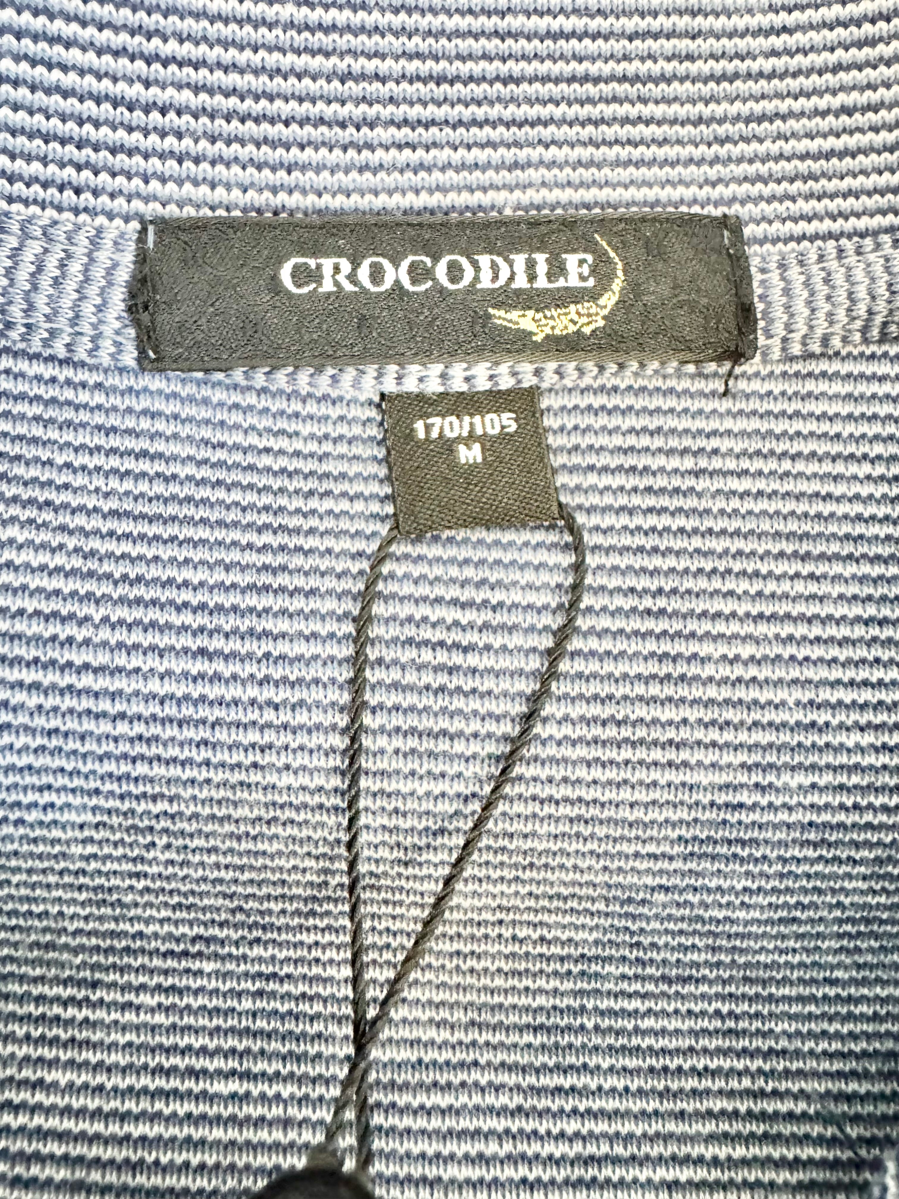 Crocodile Blue Striped Long Sleeve Polo NWT - M